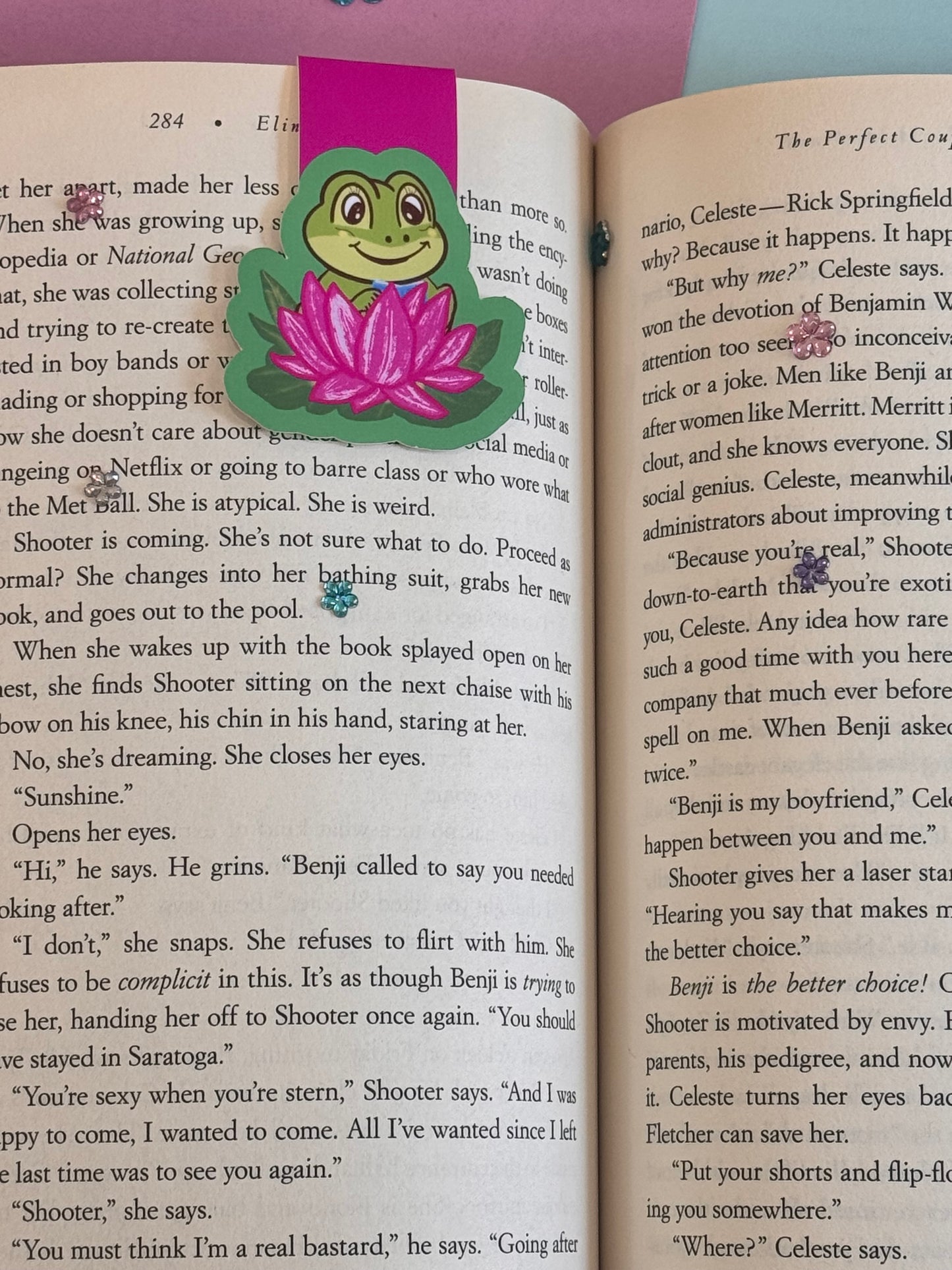Cute Frog Reading On A Lily Pad Magnetic Bookmark For Readers