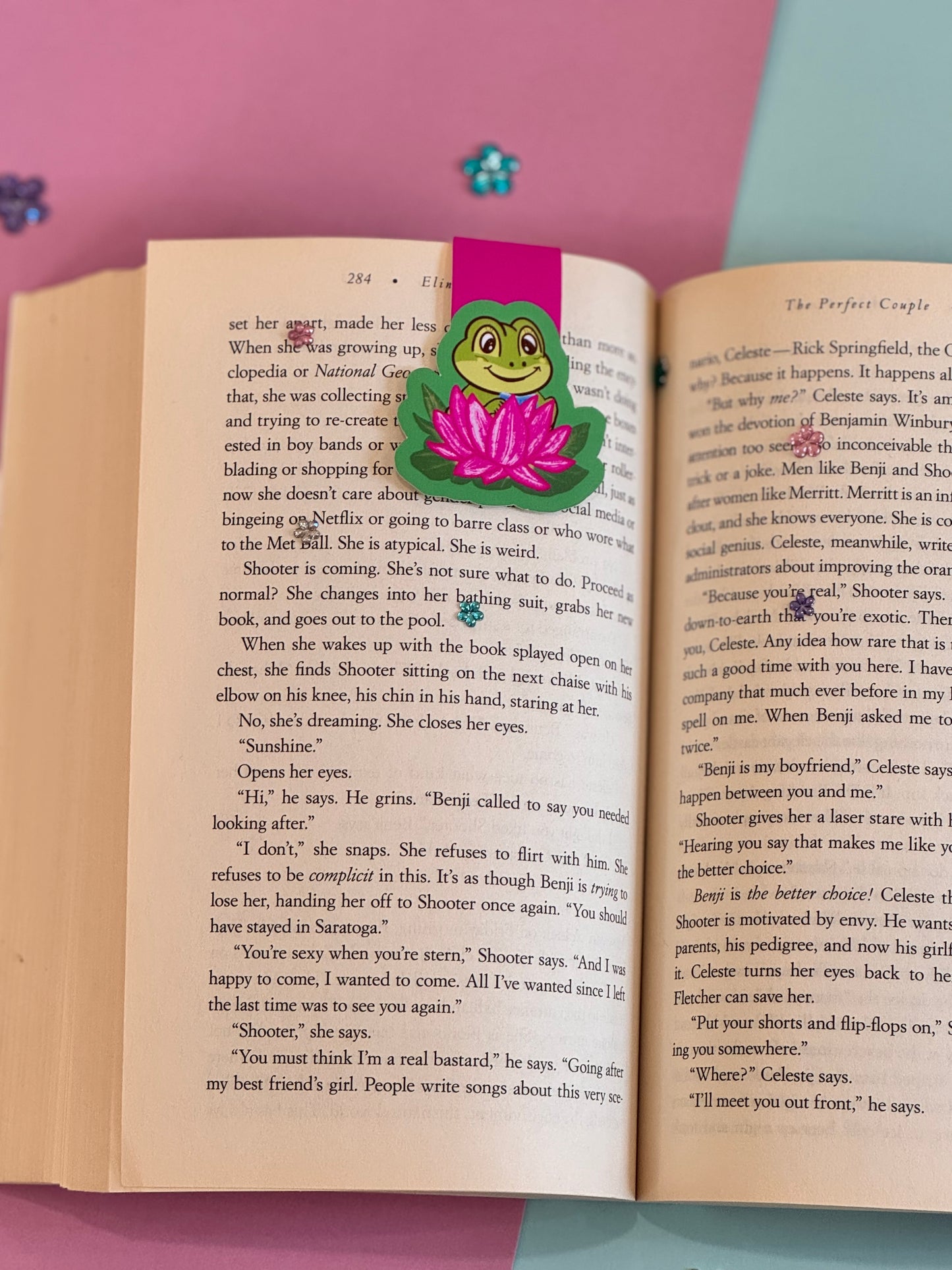 Cute Frog Reading On A Lily Pad Magnetic Bookmark For Readers