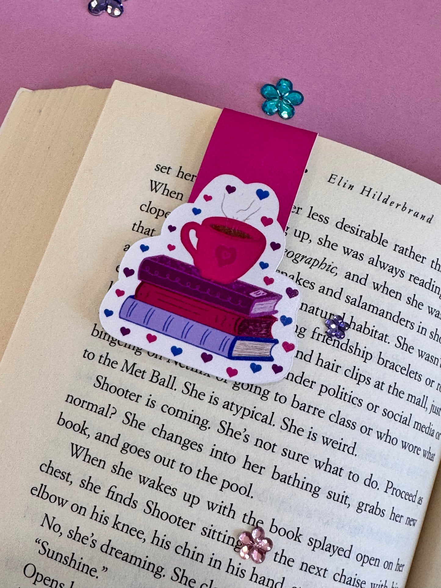 Coffee and Love Magnetic Bookmark, Page Saver for Book Lovers, Read More Books, Original Artwork