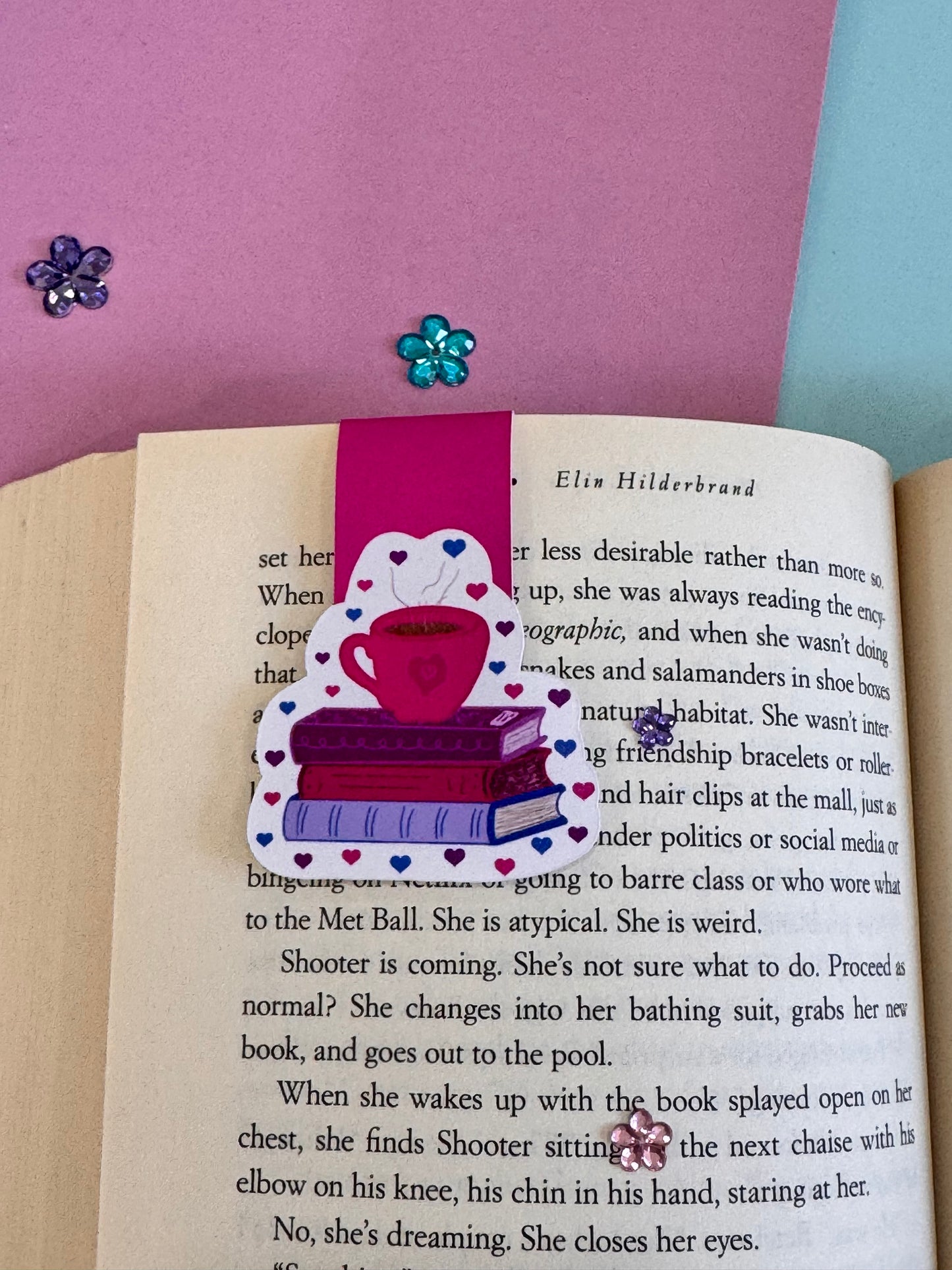 Coffee and Love Magnetic Bookmark, Page Saver for Book Lovers, Read More Books, Original Artwork
