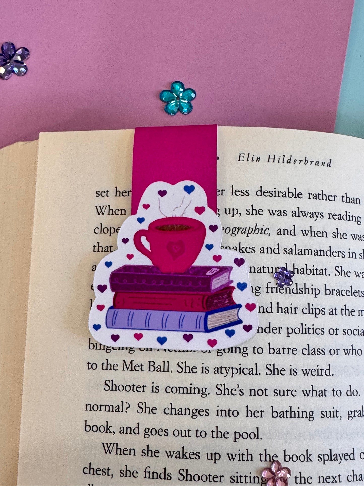 Coffee and Love Magnetic Bookmark, Page Saver for Book Lovers, Read More Books, Original Artwork