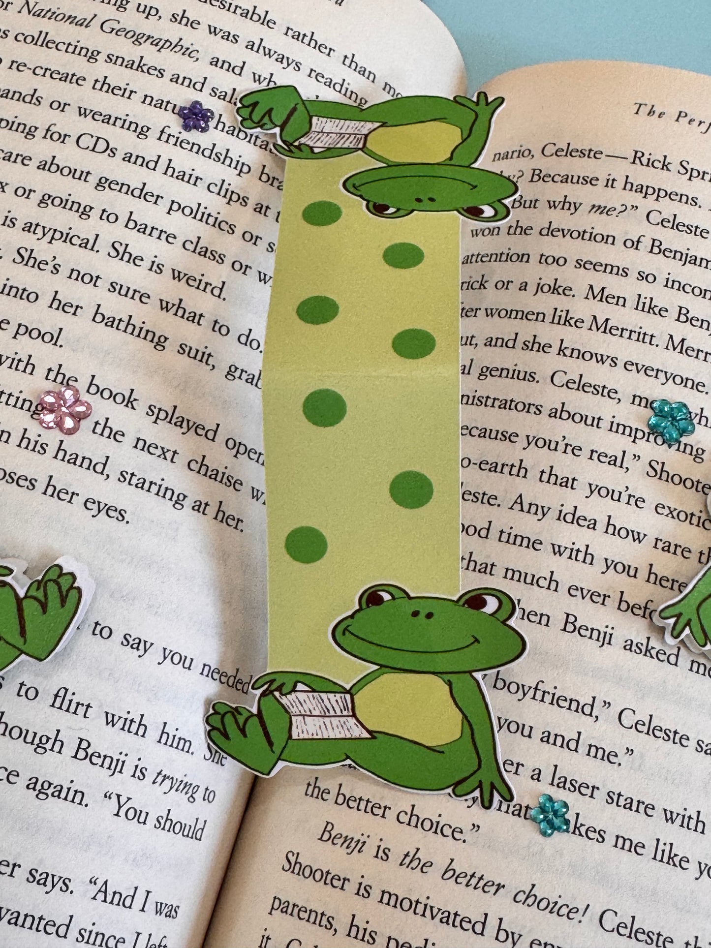 Cute Frog Reading Magnetic Bookmark For Readers