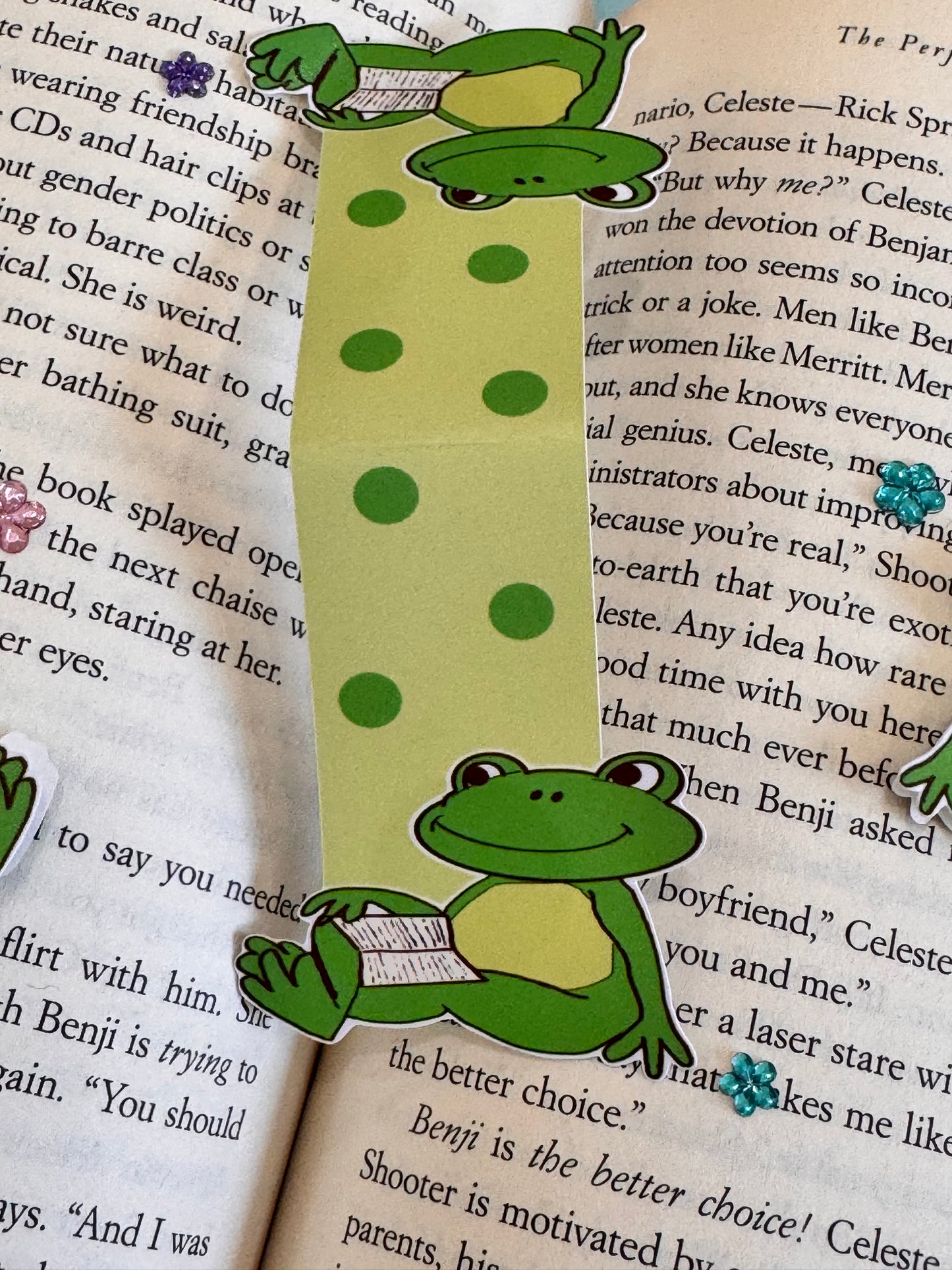 Cute Frog Reading Magnetic Bookmark For Readers