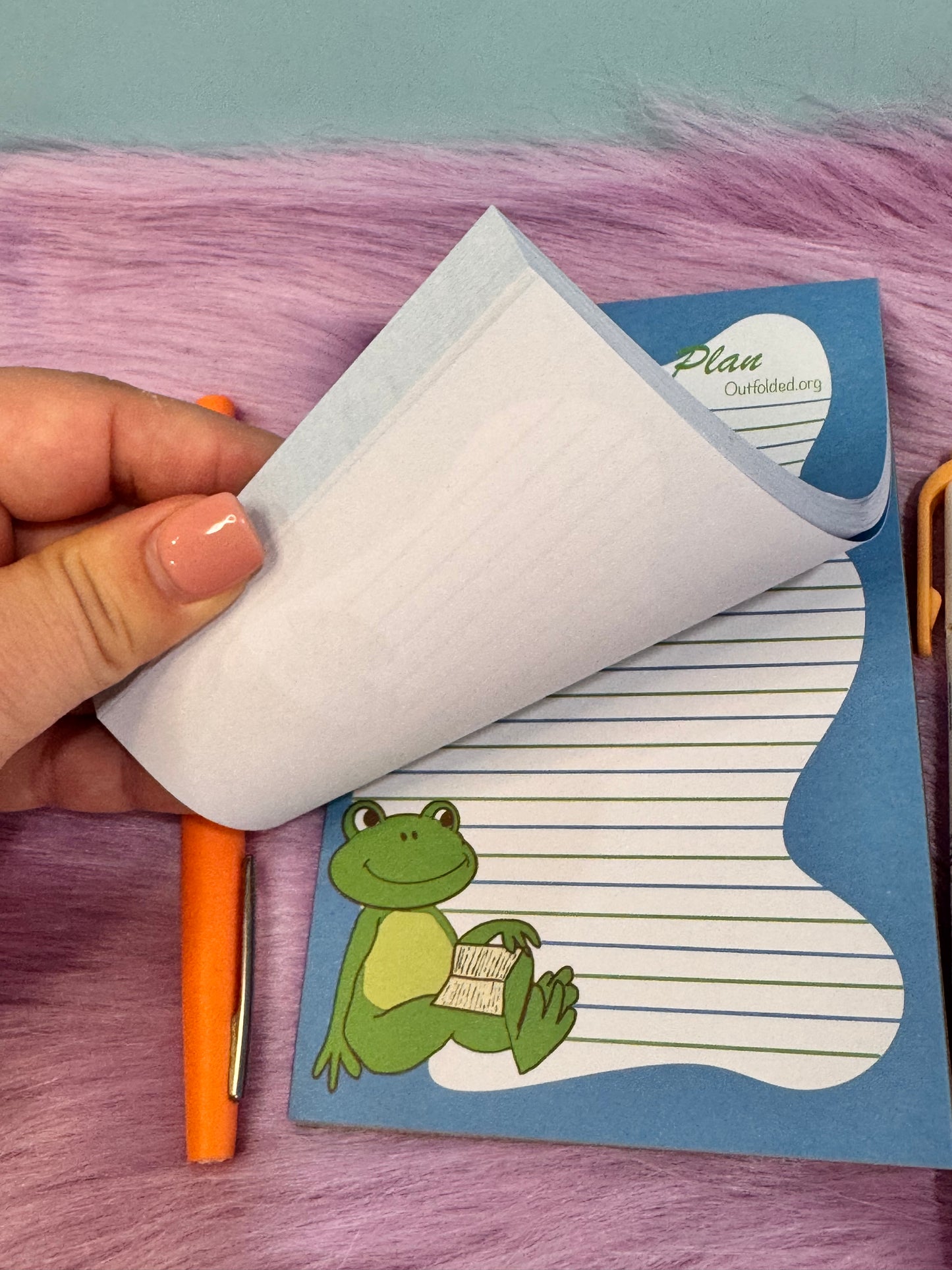 Notepads With Cute Designs, Frogs on Stationery, Make A Plan, Planner, List Maker, Organization, Original Design, Cute Character, 4x6