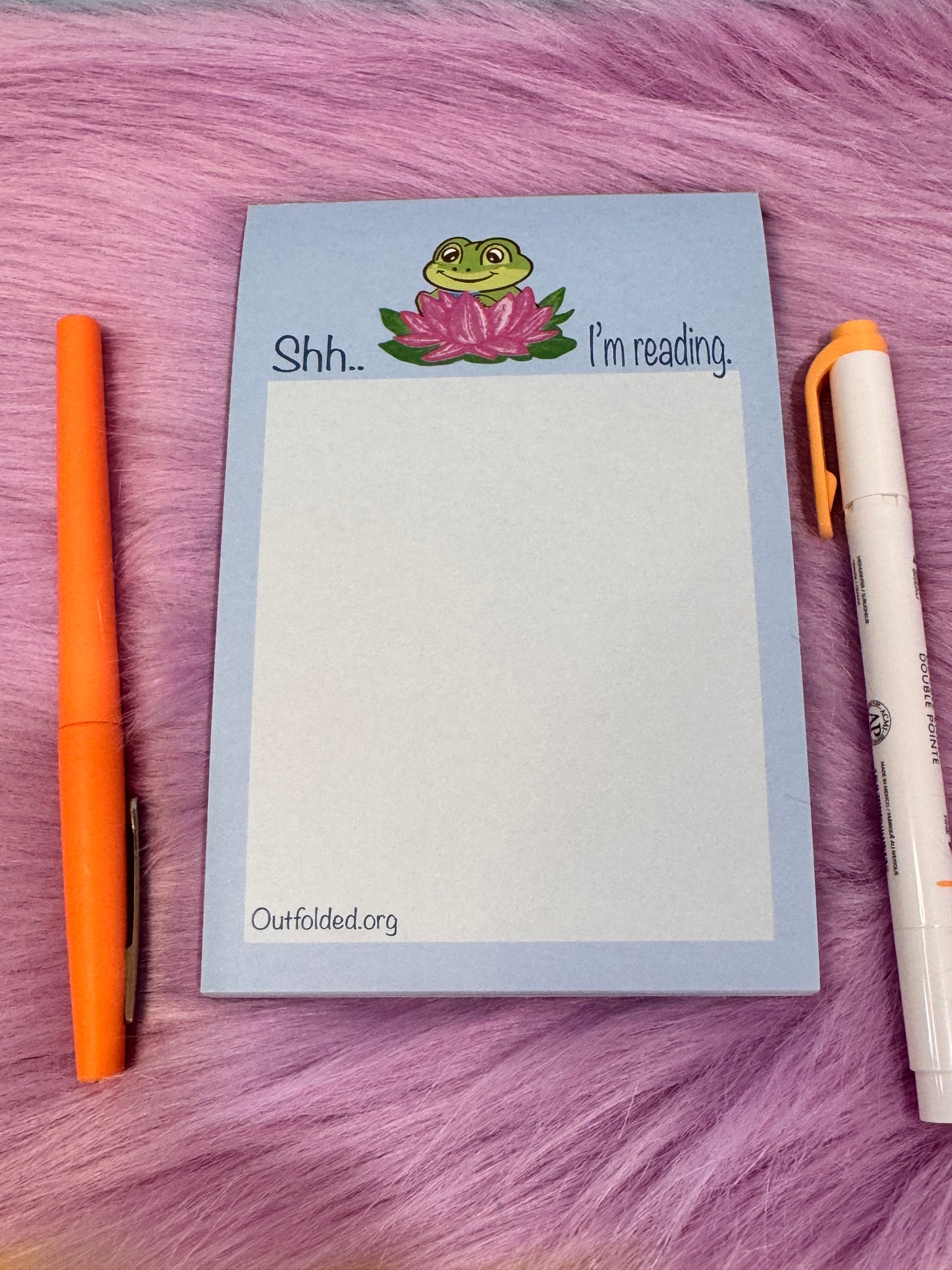 Notepads With Cute Designs, Frogs on Stationery, Shh... I'm Reading, Planner For Book Lover, List Maker, Organization, Original Design, 4x6