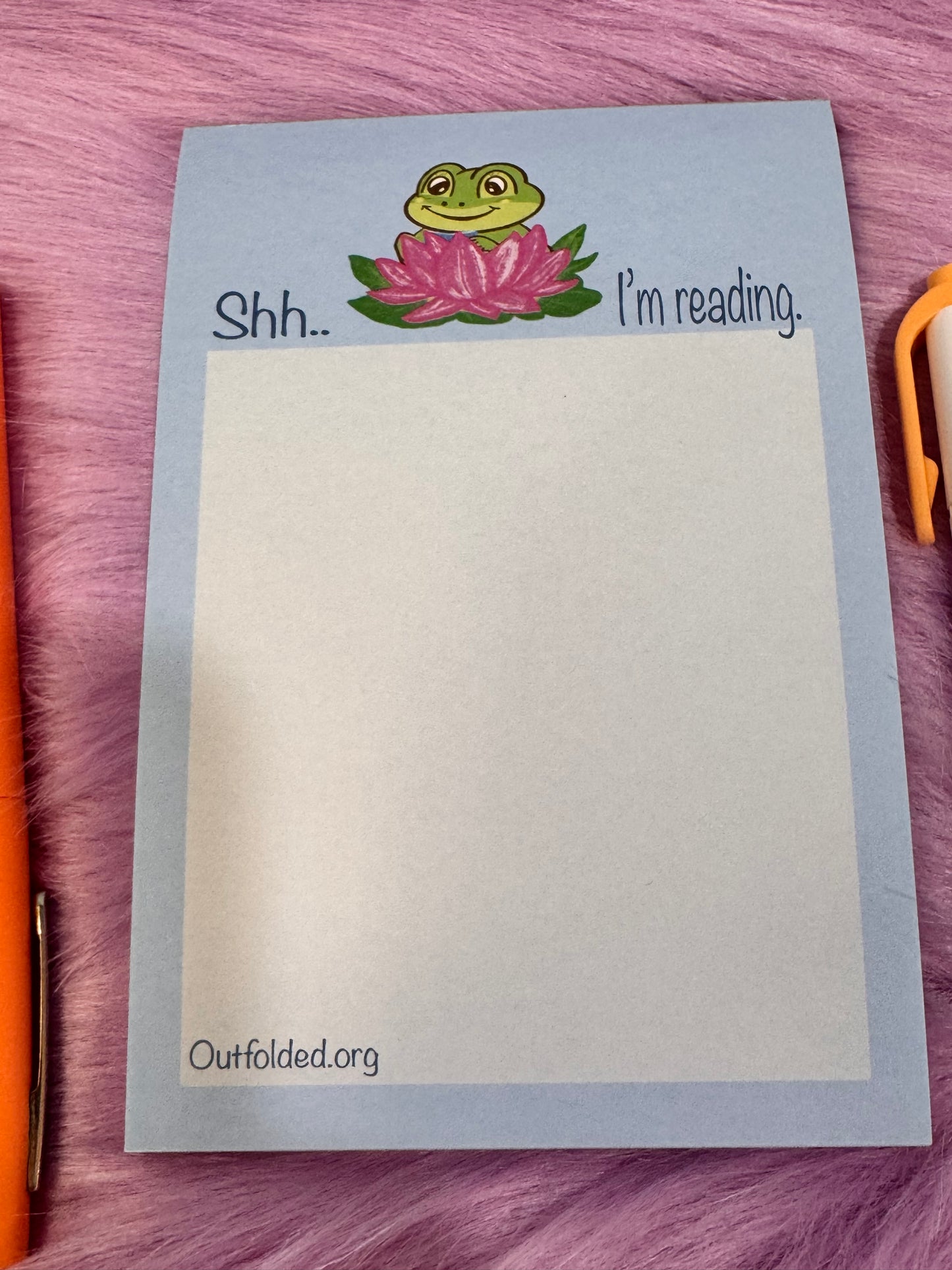 Notepads With Cute Designs, Frogs on Stationery, Shh... I'm Reading, Planner For Book Lover, List Maker, Organization, Original Design, 4x6