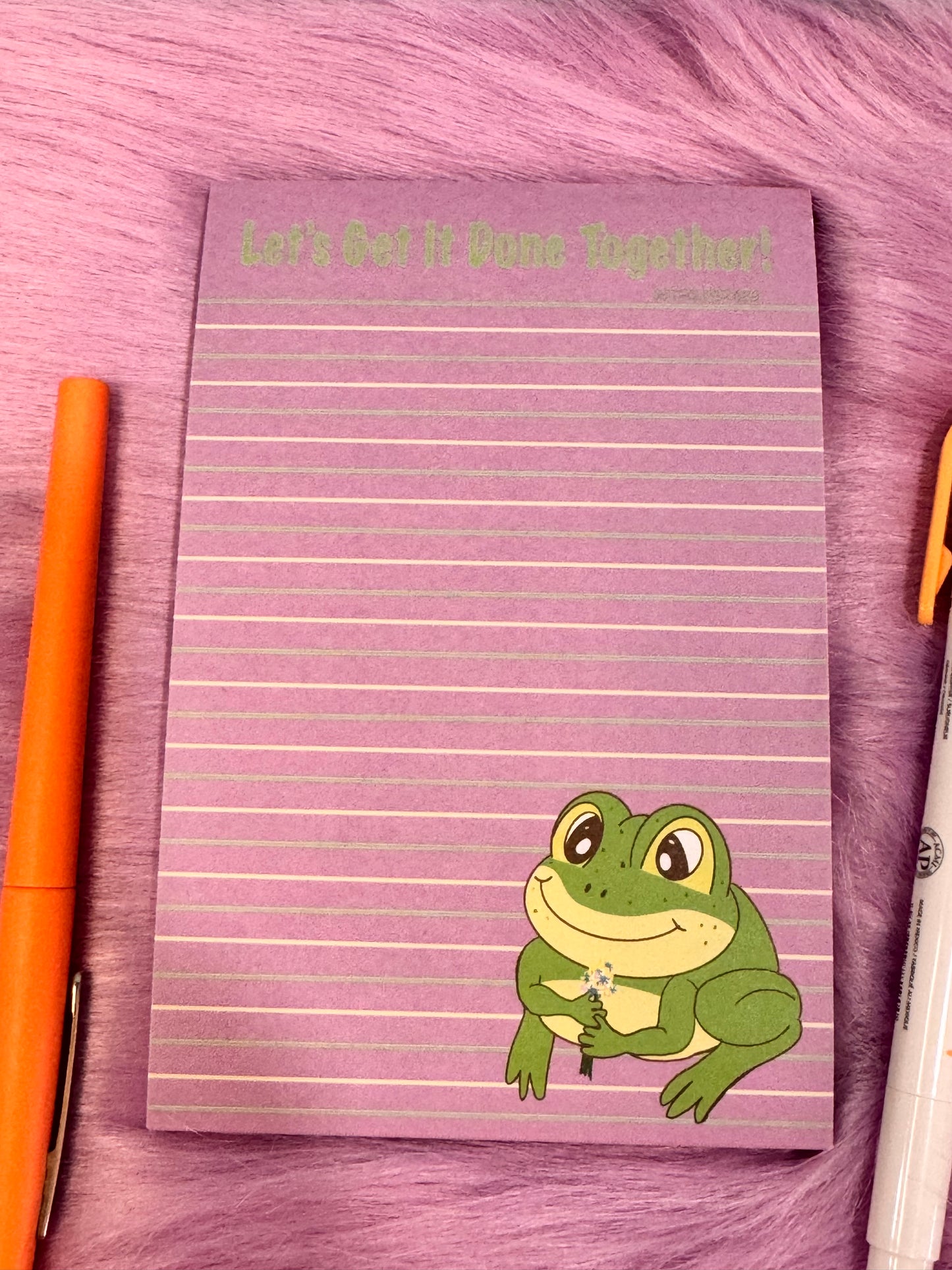 Notepads With Cute Designs, Frogs on Stationery, Make A Plan, Planner, List Maker, Organization, Get It Done, Cute Character, 4x6, Flowers