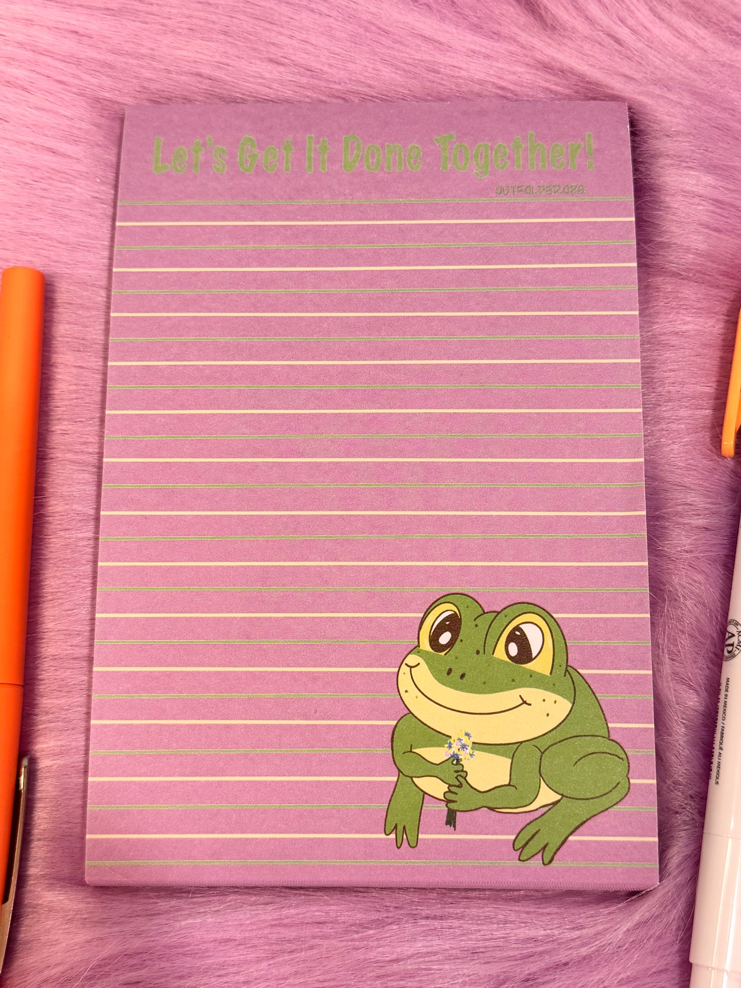 Notepads With Cute Designs, Frogs on Stationery, Make A Plan, Planner, List Maker, Organization, Get It Done, Cute Character, 4x6, Flowers