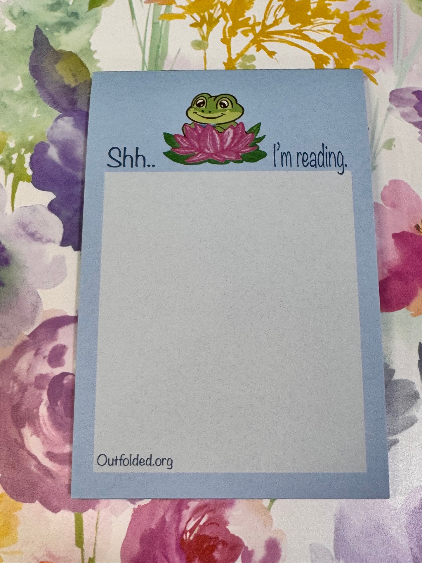 Notepads With Cute Designs, Frogs on Stationery, Shh... I'm Reading, Planner For Book Lover, List Maker, Organization, Original Design, 4x6