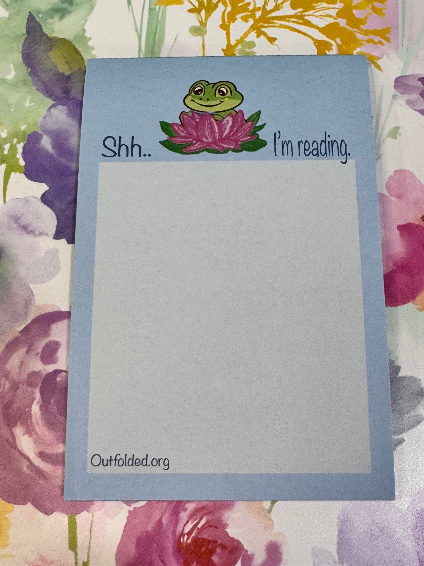 Notepads With Cute Designs, Frogs on Stationery, Shh... I'm Reading, Planner For Book Lover, List Maker, Organization, Original Design, 4x6