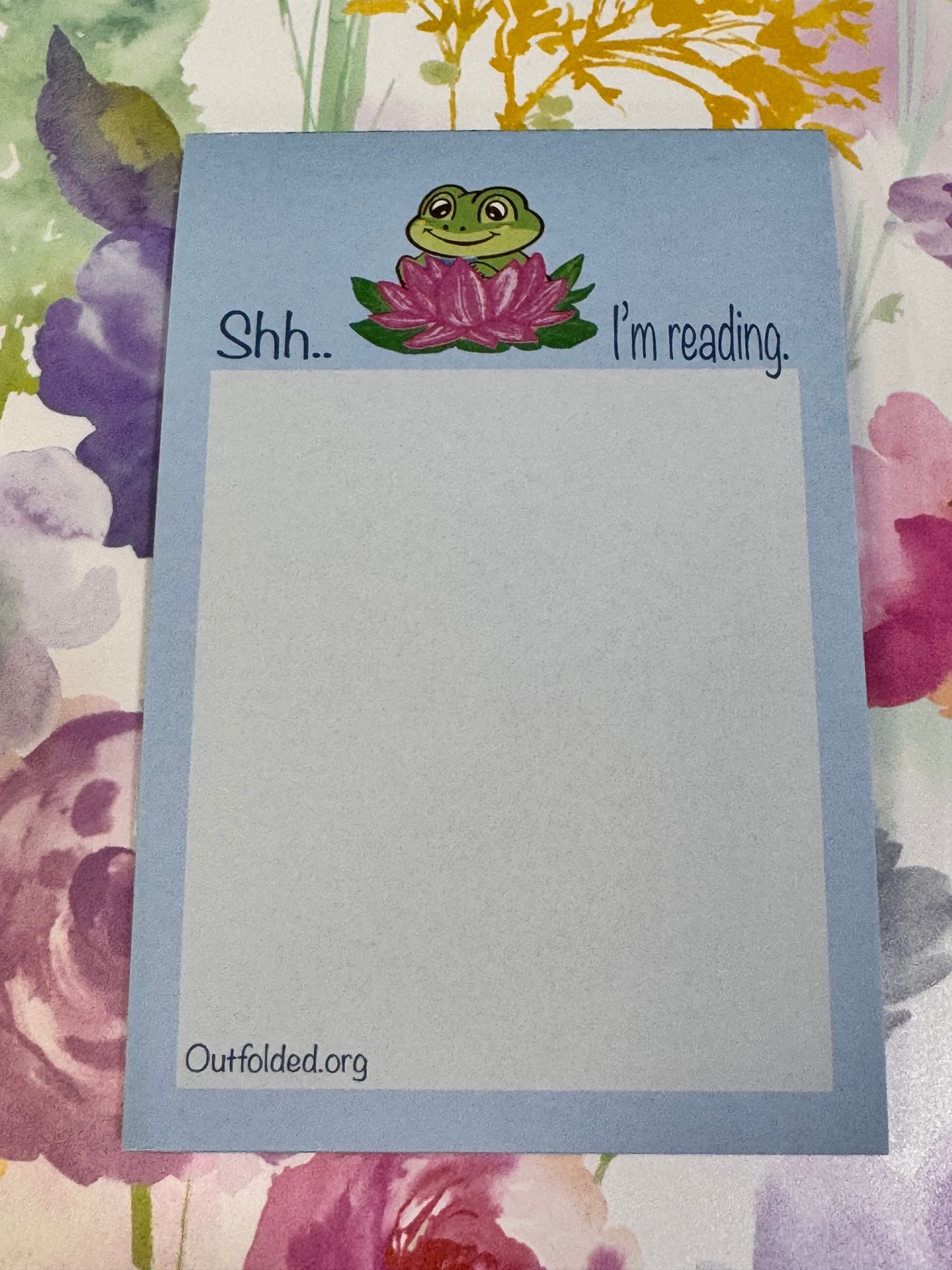 Notepads With Cute Designs, Frogs on Stationery, Shh... I'm Reading, Planner For Book Lover, List Maker, Organization, Original Design, 4x6