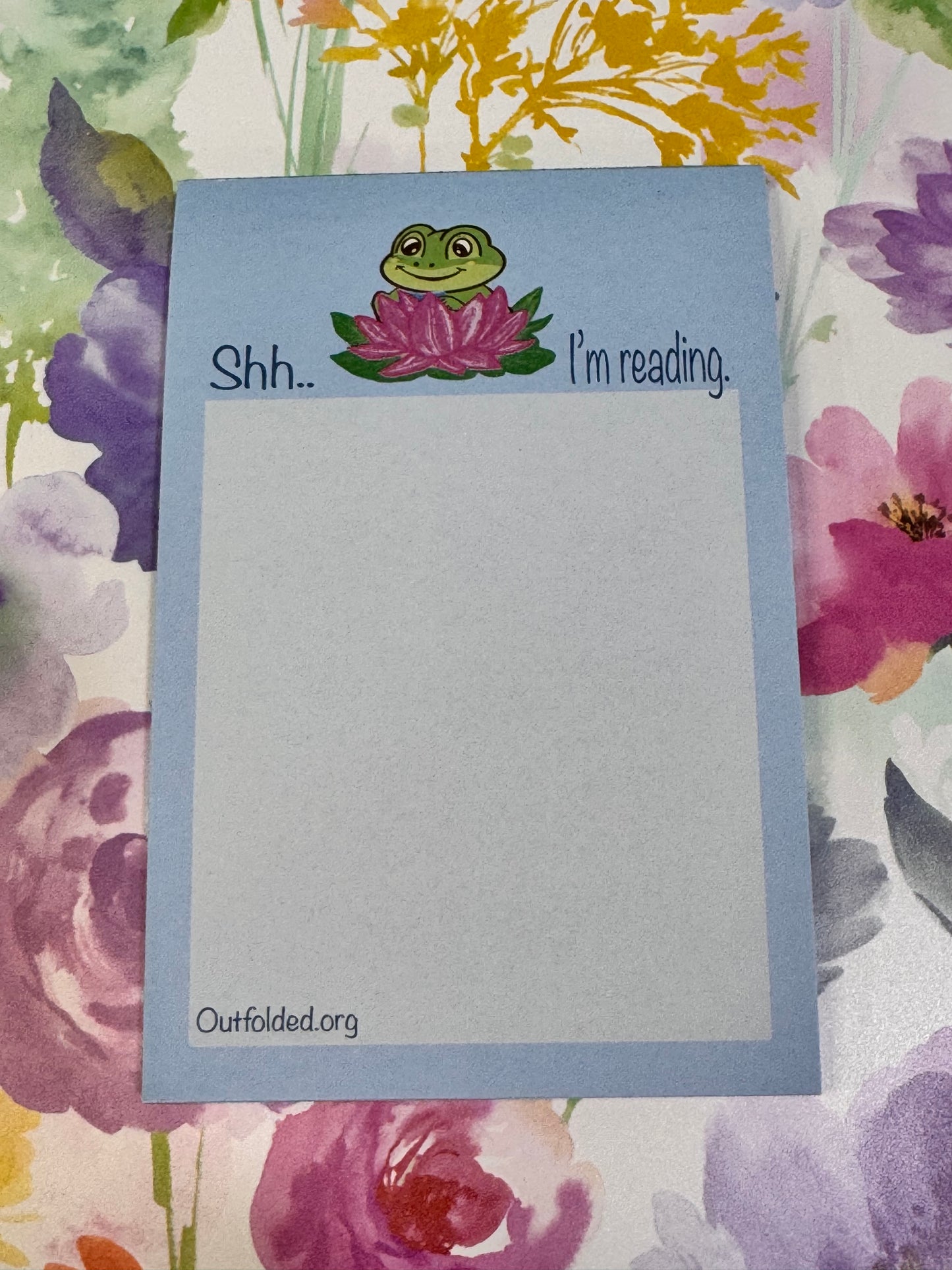 Notepads With Cute Designs, Frogs on Stationery, Shh... I'm Reading, Planner For Book Lover, List Maker, Organization, Original Design, 4x6