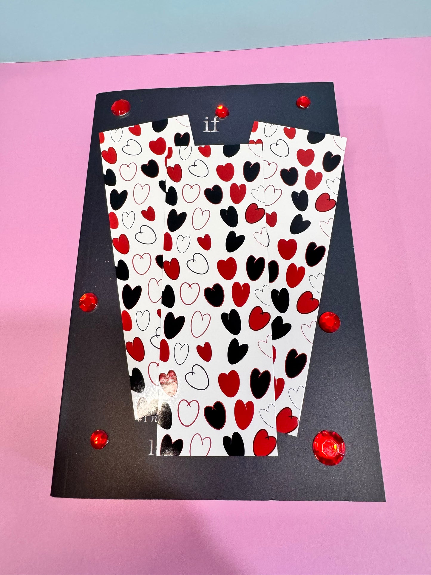 Black and Red Hearts Bookmarks