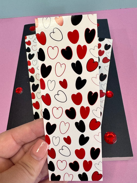 Black and Red Hearts Bookmarks