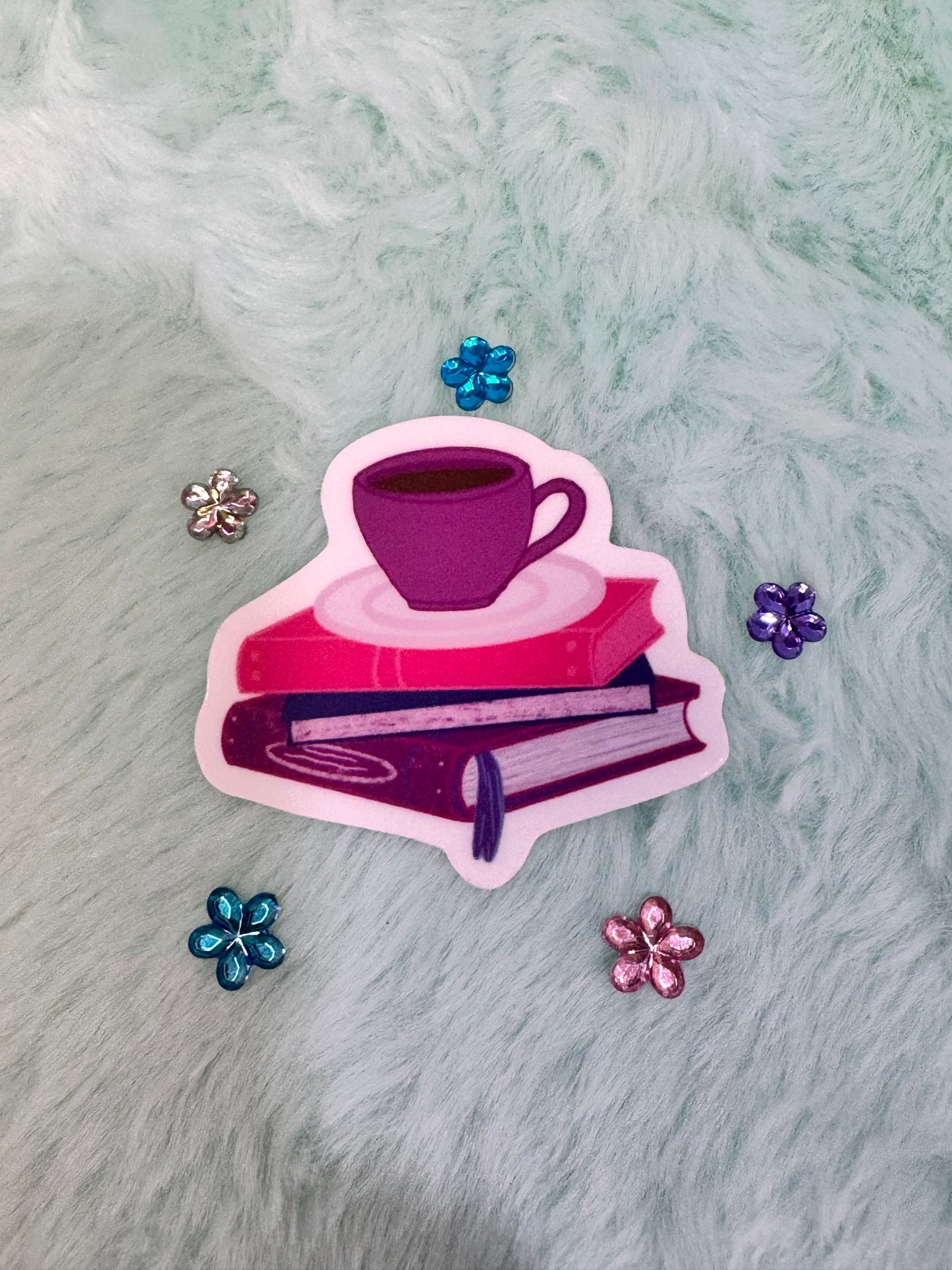 Coffee and Book Lover Die Cut Sticker, Waterproof Sticker, Water Bottle Decor, Kindle Decoration, Gift For Readers
