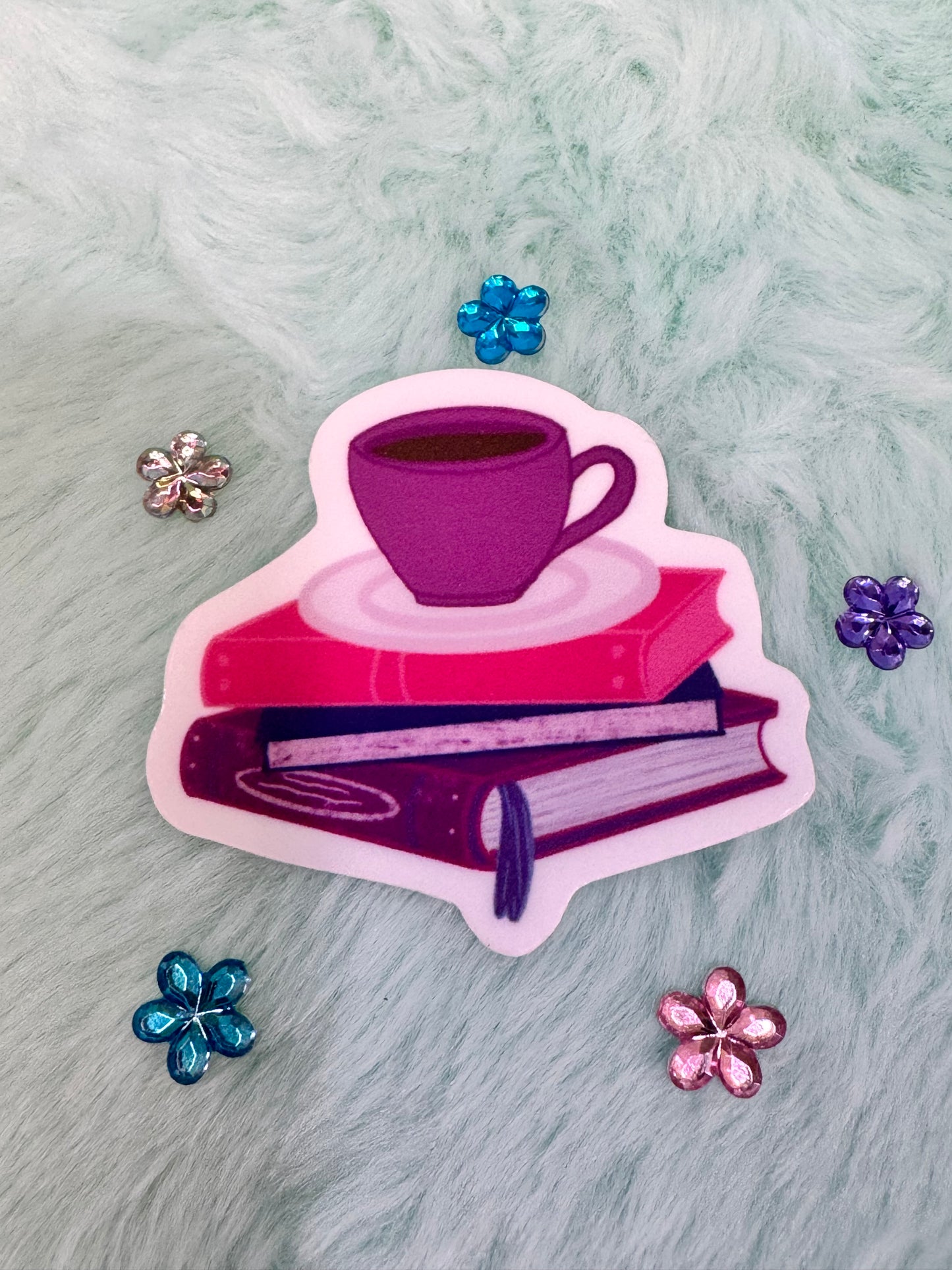 Coffee and Book Lover Die Cut Sticker, Waterproof Sticker, Water Bottle Decor, Kindle Decoration, Gift For Readers