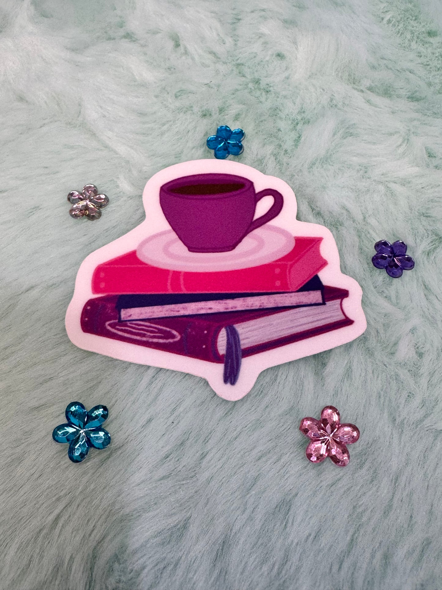 Coffee and Book Lover Die Cut Sticker, Waterproof Sticker, Water Bottle Decor, Kindle Decoration, Gift For Readers