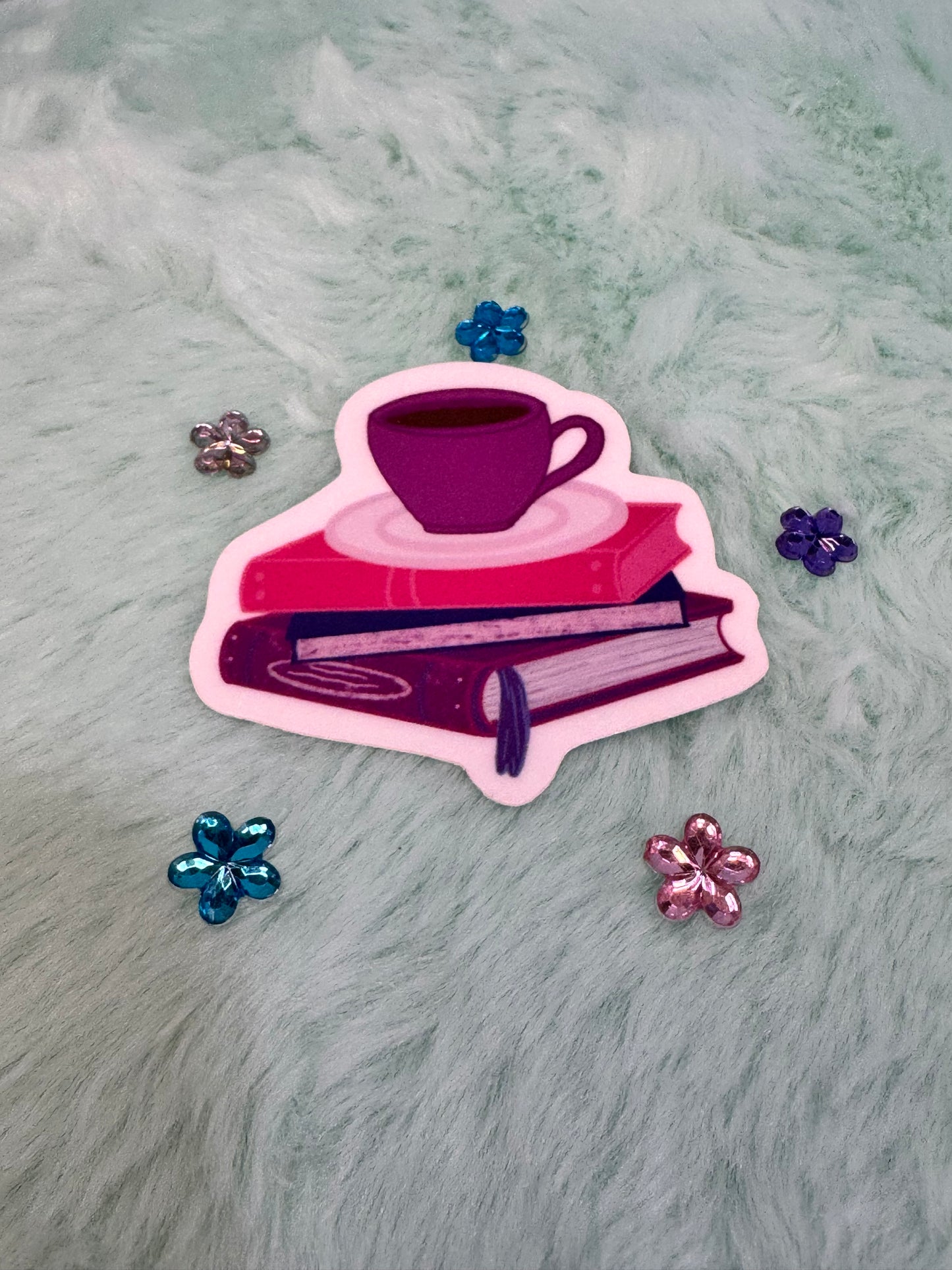 Coffee and Book Lover Die Cut Sticker, Waterproof Sticker, Water Bottle Decor, Kindle Decoration, Gift For Readers