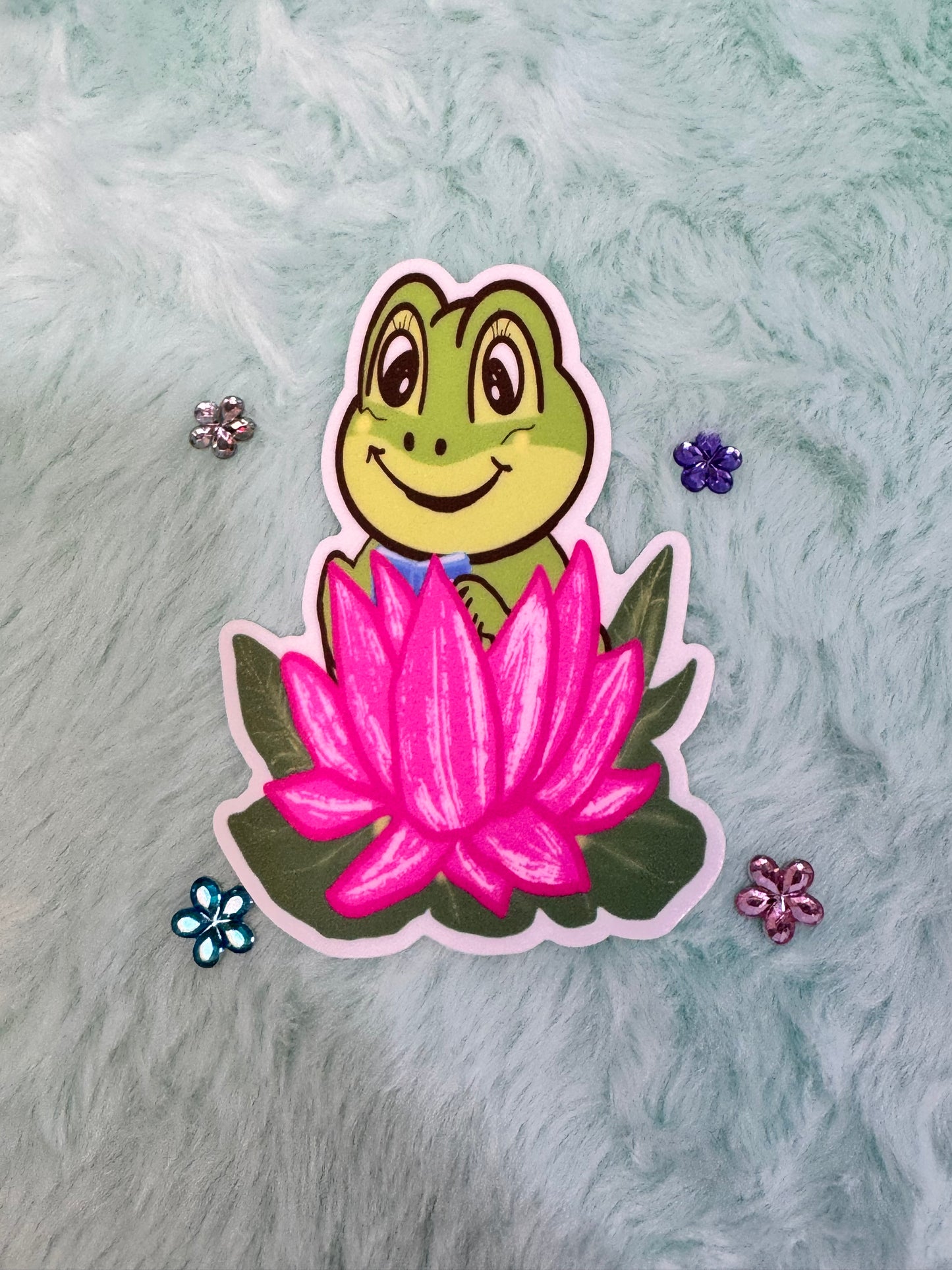 Frog Reading In A Lily Pad Sticker, Frog Who Loves Books, Waterproof Water Bottle Decor, Frog Theme Kindle Decoration, Vinyl Sticker