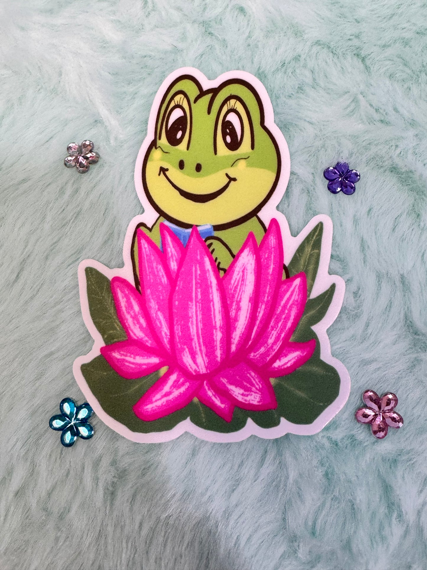 Frog Reading In A Lily Pad Sticker, Frog Who Loves Books, Waterproof Water Bottle Decor, Frog Theme Kindle Decoration, Vinyl Sticker