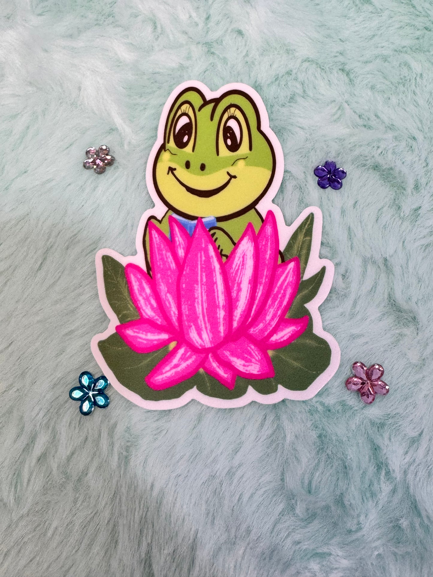 Frog Reading In A Lily Pad Sticker, Frog Who Loves Books, Waterproof Water Bottle Decor, Frog Theme Kindle Decoration, Vinyl Sticker