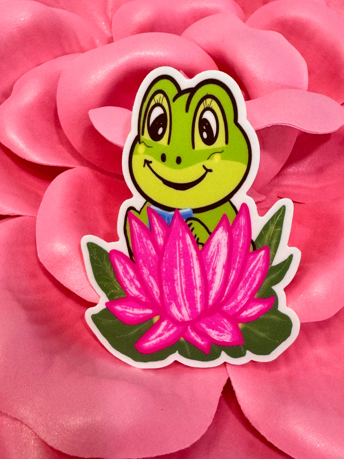 Frog Reading In A Lily Pad Sticker, Frog Who Loves Books, Waterproof Water Bottle Decor, Frog Theme Kindle Decoration, Vinyl Sticker