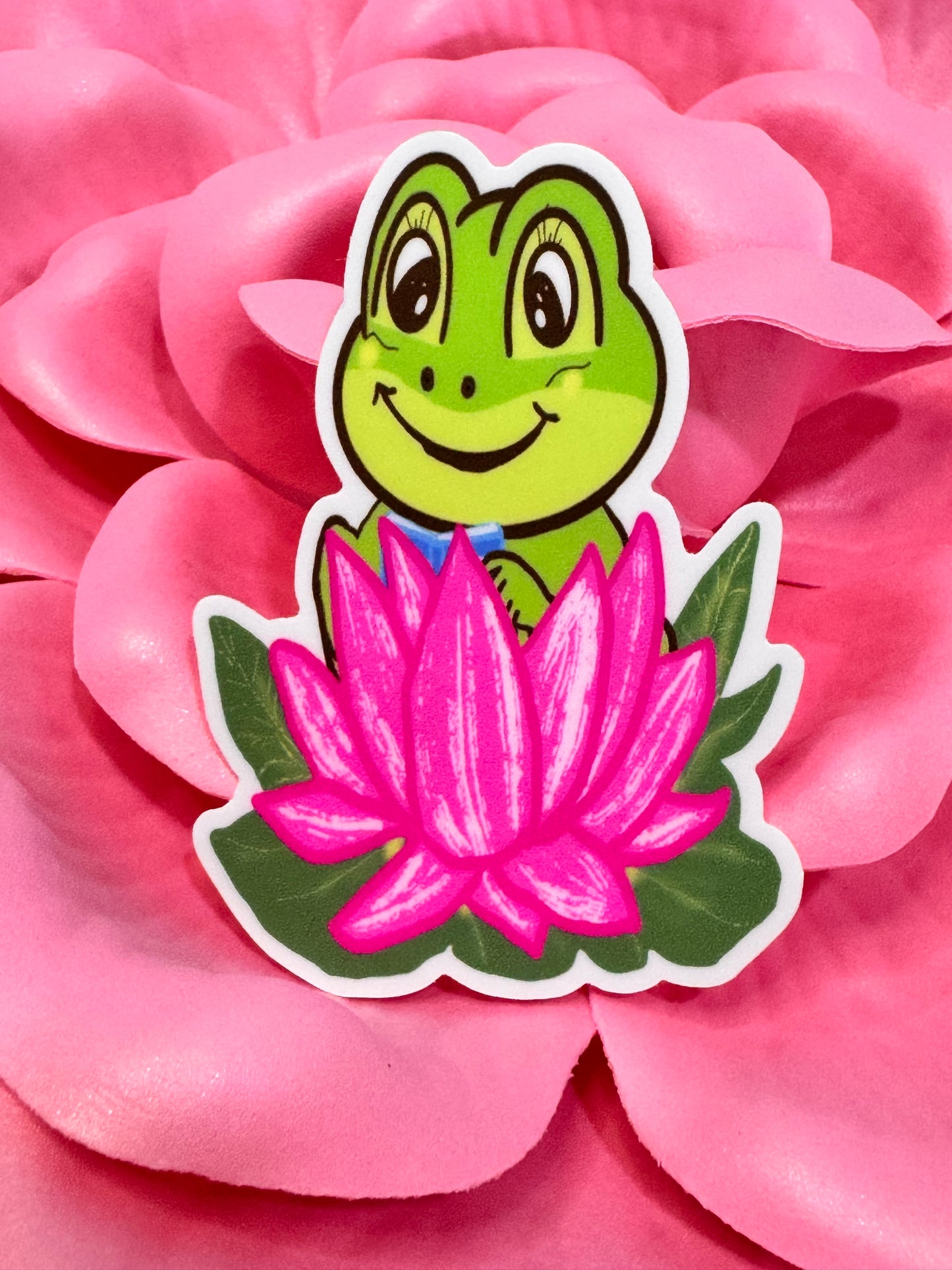 Frog Reading In A Lily Pad Sticker, Frog Who Loves Books, Waterproof Water Bottle Decor, Frog Theme Kindle Decoration, Vinyl Sticker
