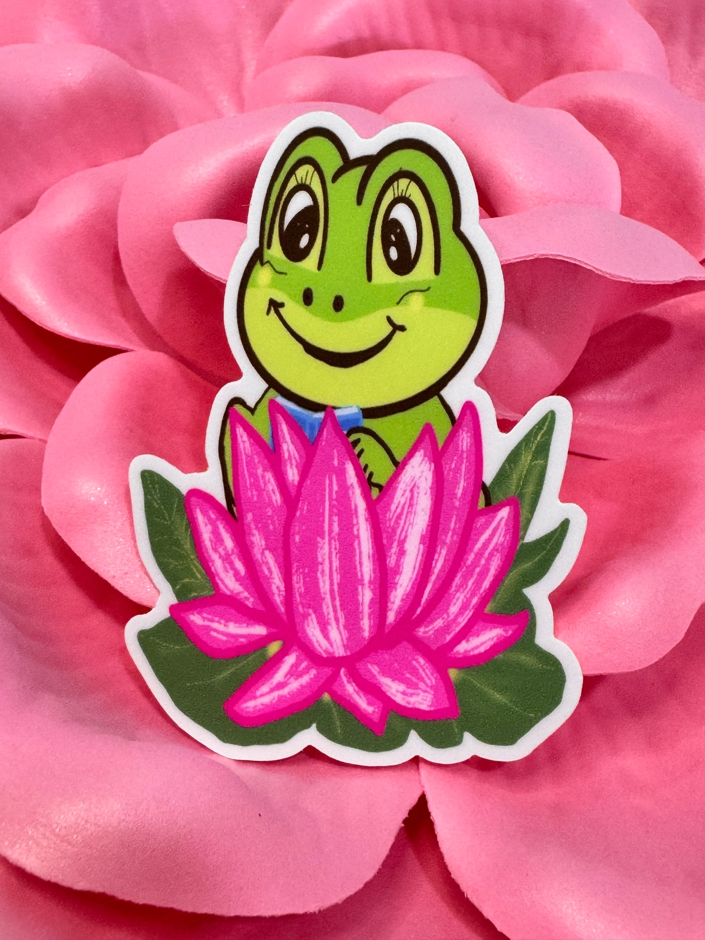 Frog Reading In A Lily Pad Sticker, Frog Who Loves Books, Waterproof Water Bottle Decor, Frog Theme Kindle Decoration, Vinyl Sticker