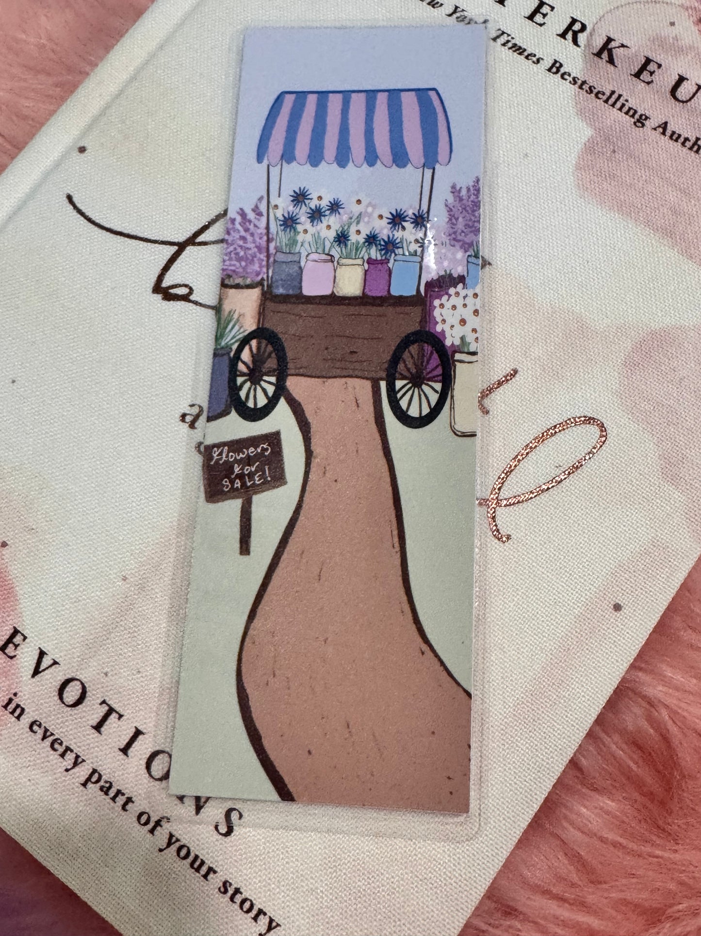 Bookmarks For Spring, Flower Lover Page Saver, Flower Card Hand Drawn, Spring Flowers For Sale, Floral Bookmark, Handmade Literary Gift