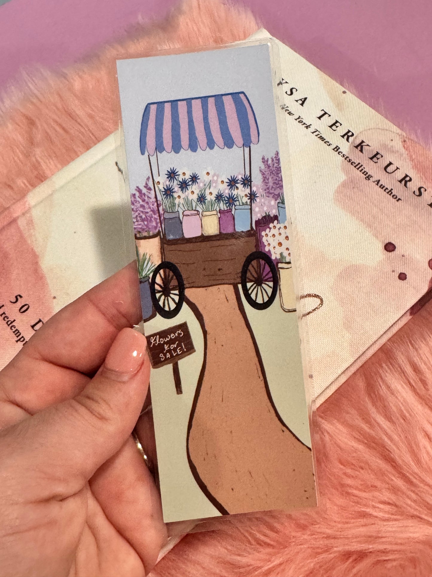 Bookmarks For Spring, Flower Lover Page Saver, Flower Card Hand Drawn, Spring Flowers For Sale, Floral Bookmark, Handmade Literary Gift