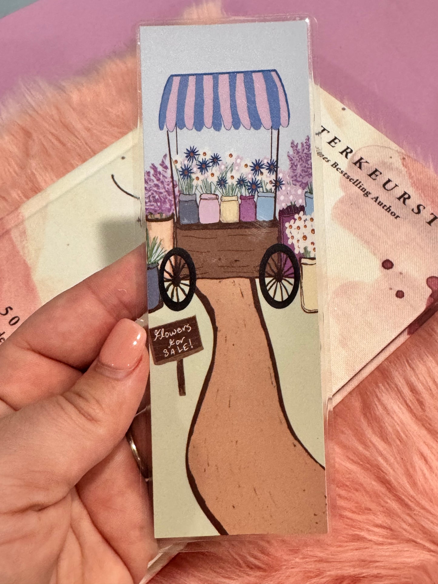 Bookmarks For Spring, Flower Lover Page Saver, Flower Card Hand Drawn, Spring Flowers For Sale, Floral Bookmark, Handmade Literary Gift