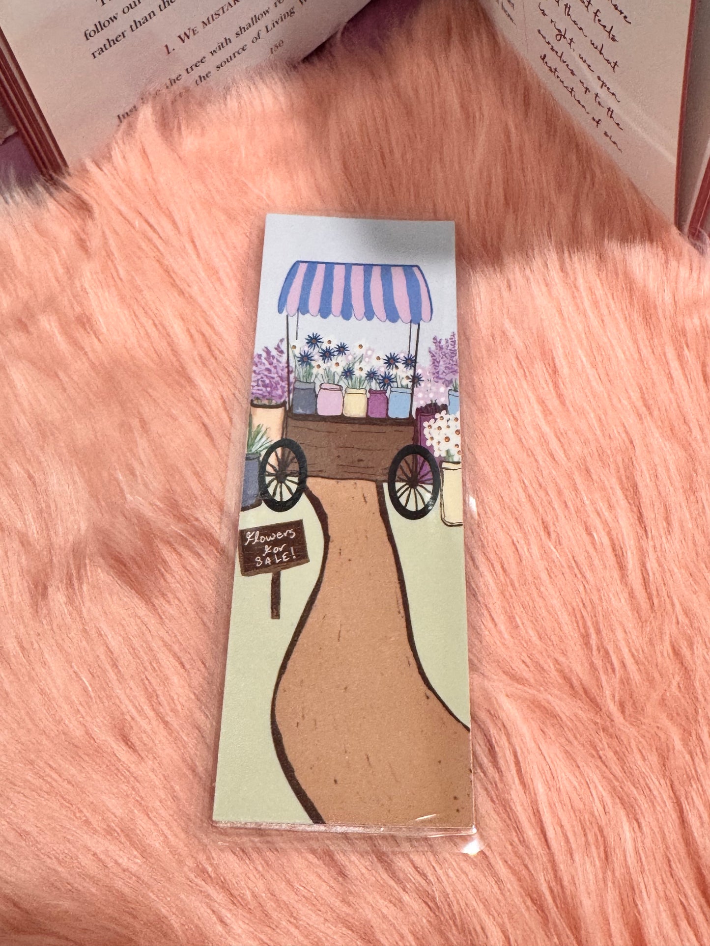 Bookmarks For Spring, Flower Lover Page Saver, Flower Card Hand Drawn, Spring Flowers For Sale, Floral Bookmark, Handmade Literary Gift