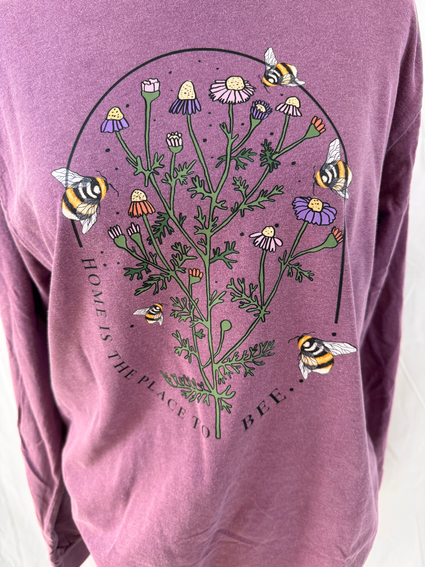 Bees and Wildflowers Graphic Long Sleeve Tee