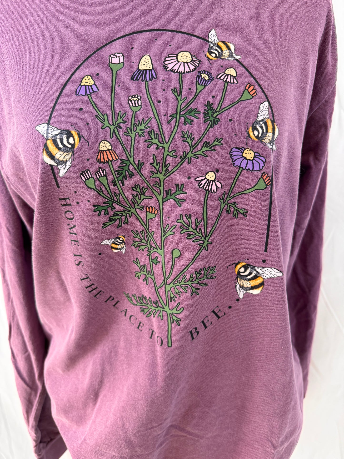 Bees and Wildflowers Graphic Long Sleeve Tee