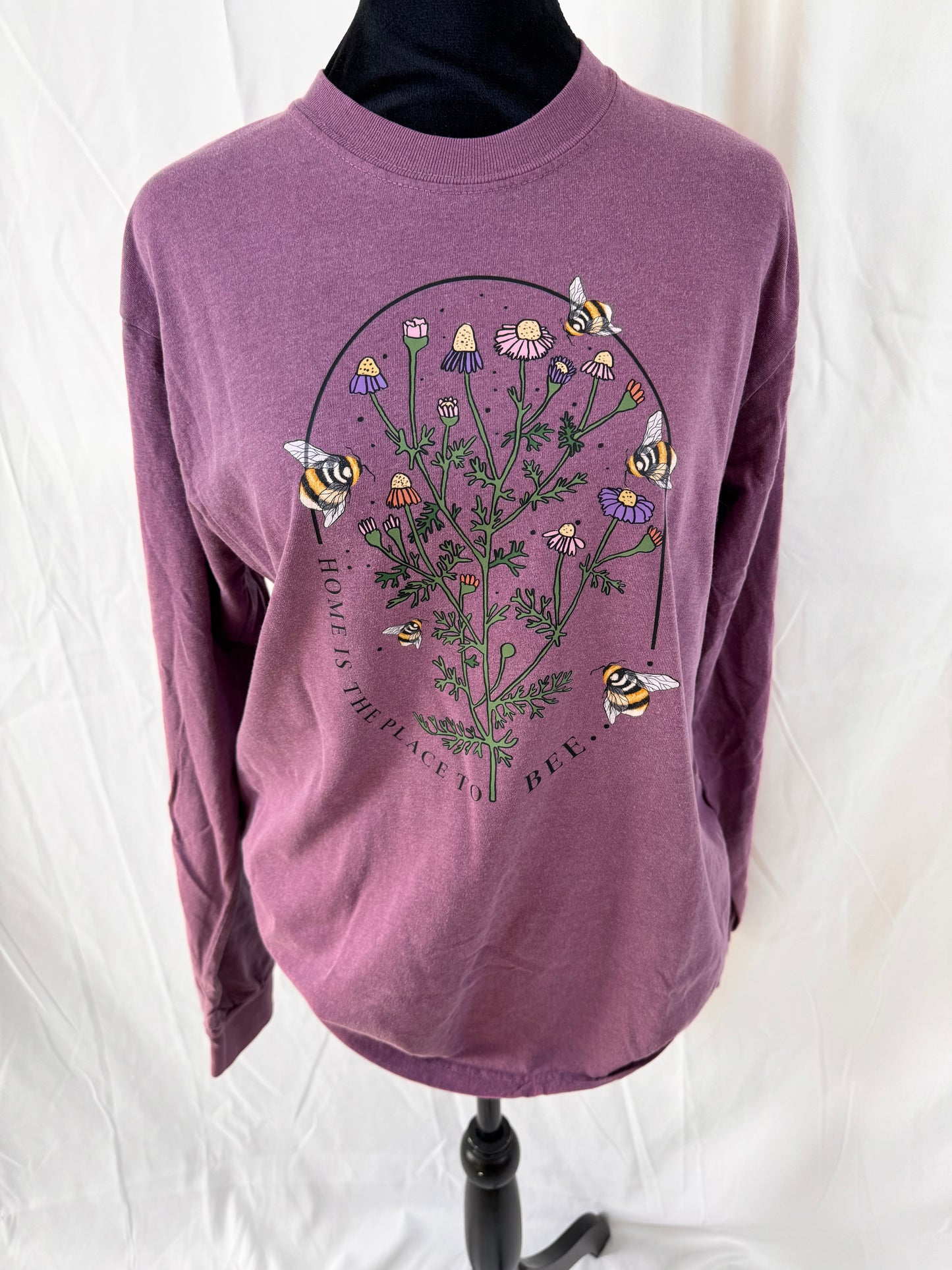 Bees and Wildflowers Graphic Long Sleeve Tee