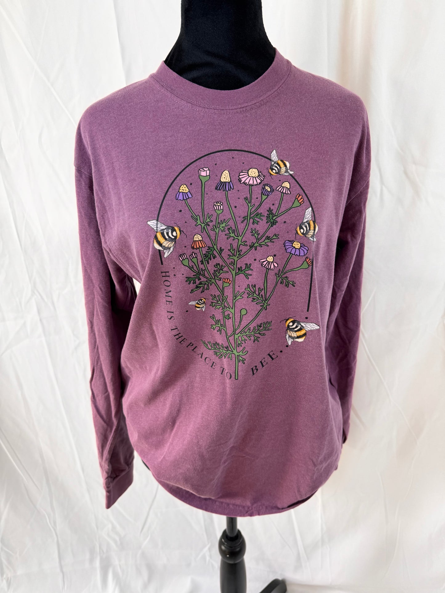 Bees and Wildflowers Graphic Long Sleeve Tee
