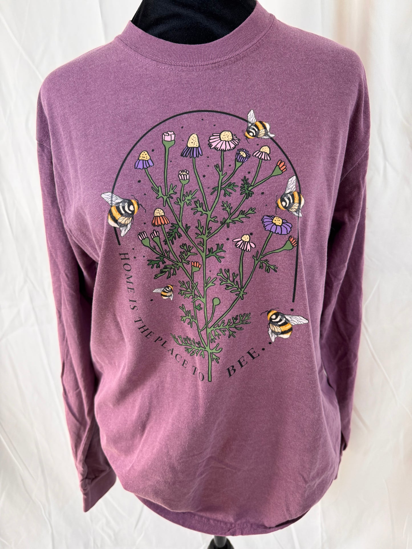 Bees and Wildflowers Graphic Long Sleeve Tee