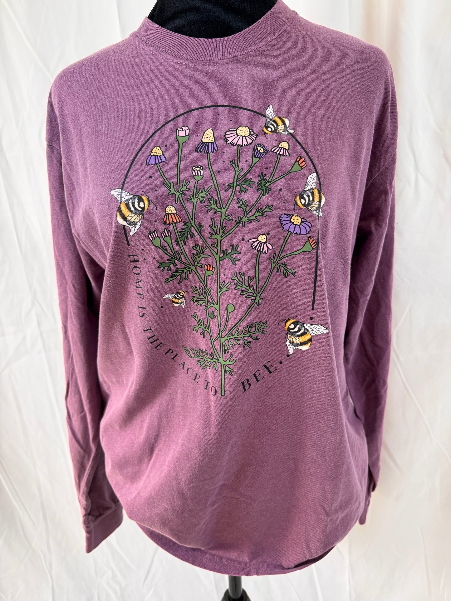 Bees and Wildflowers Graphic Long Sleeve Tee