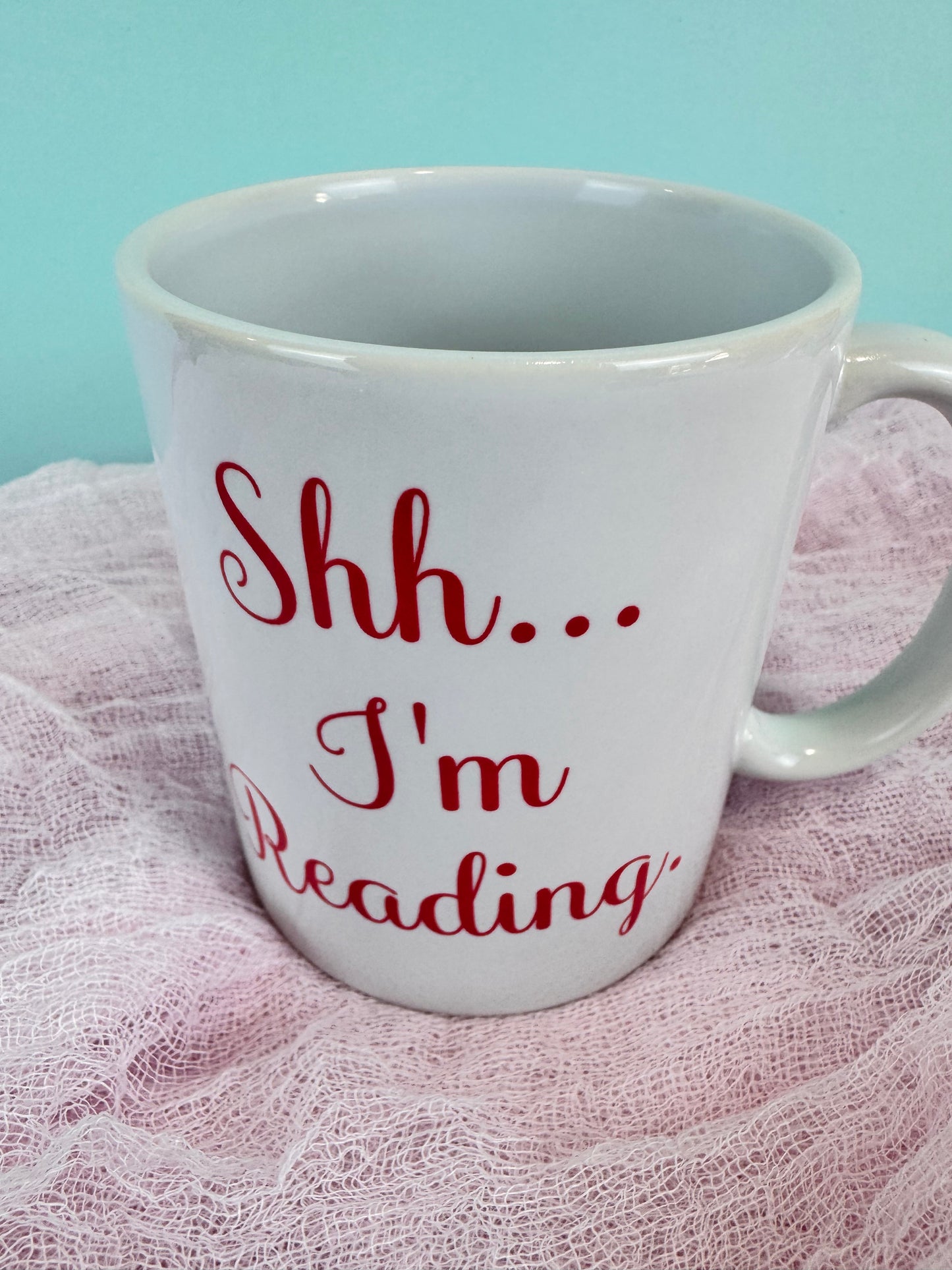 Coffee Mug For Readers Who Love Frogs, Adorable Frog Reading In Her Pretty Lily Pad, Shh I'm Reading, Ceramic Coffee Cup