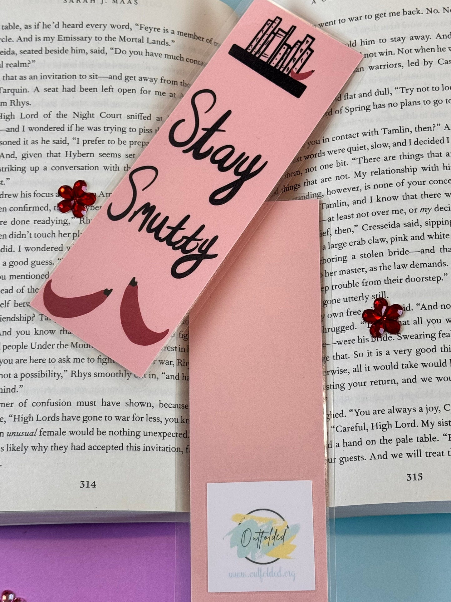 Stay Smutty Spicy Book Lover Laminated Bookmark