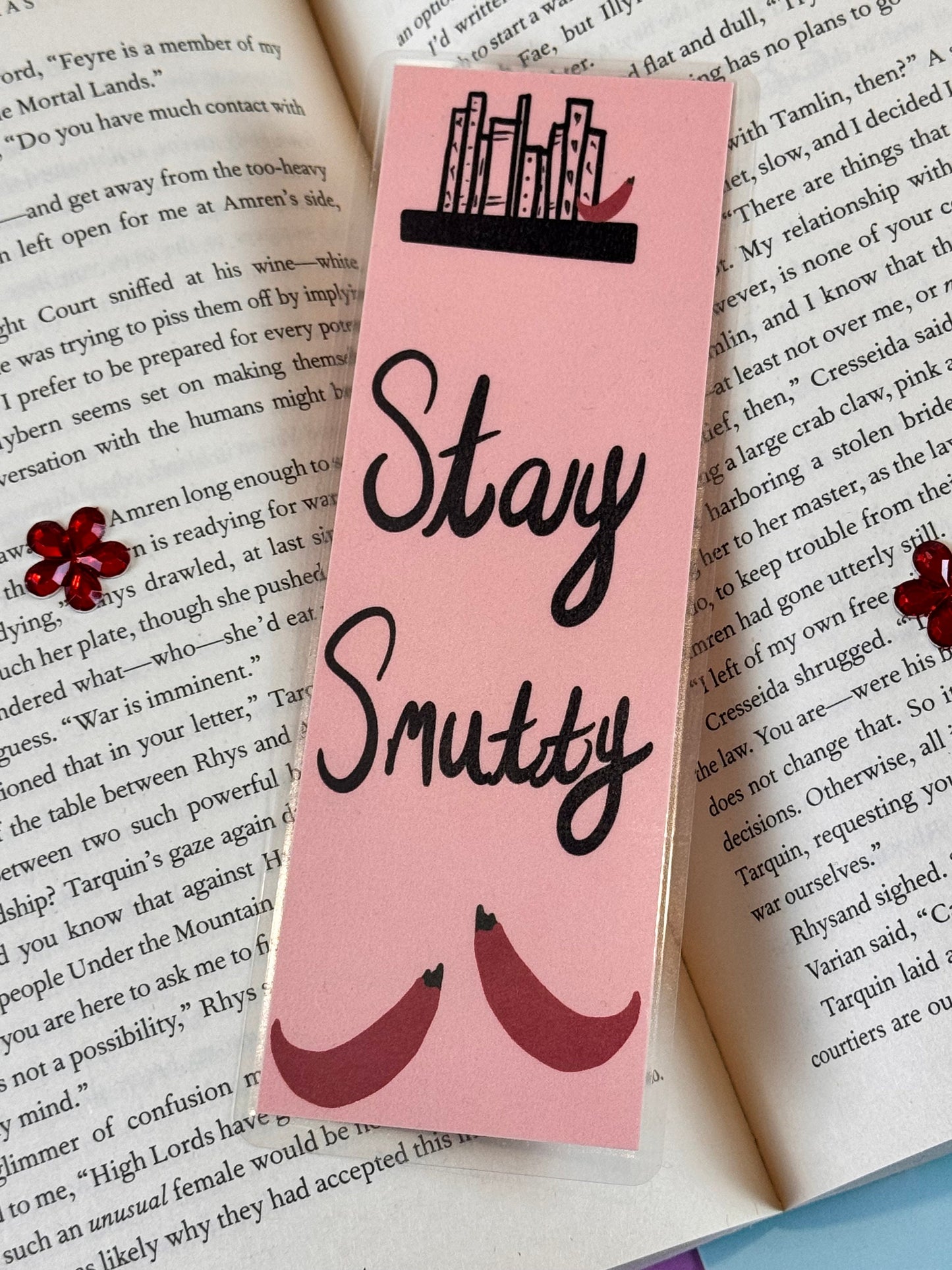 Stay Smutty Spicy Book Lover Laminated Bookmark