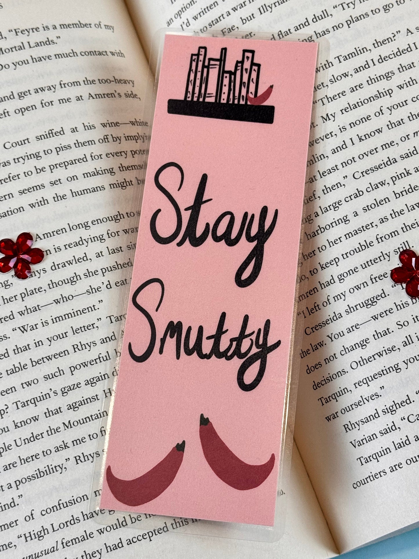 Stay Smutty Spicy Book Lover Laminated Bookmark