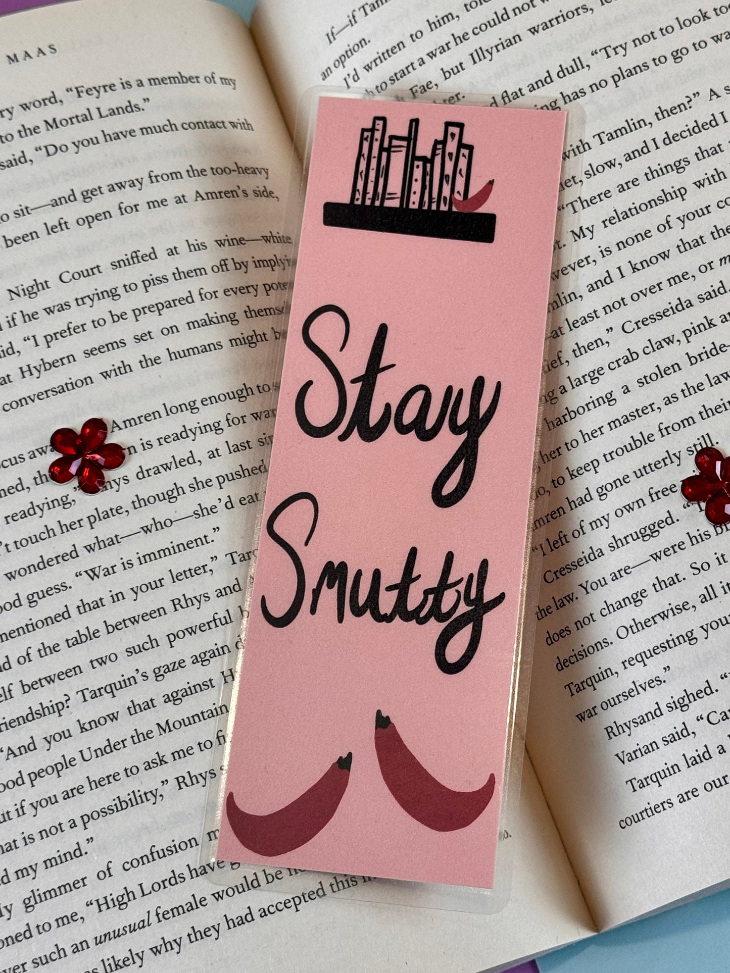 Stay Smutty Spicy Book Lover Laminated Bookmark