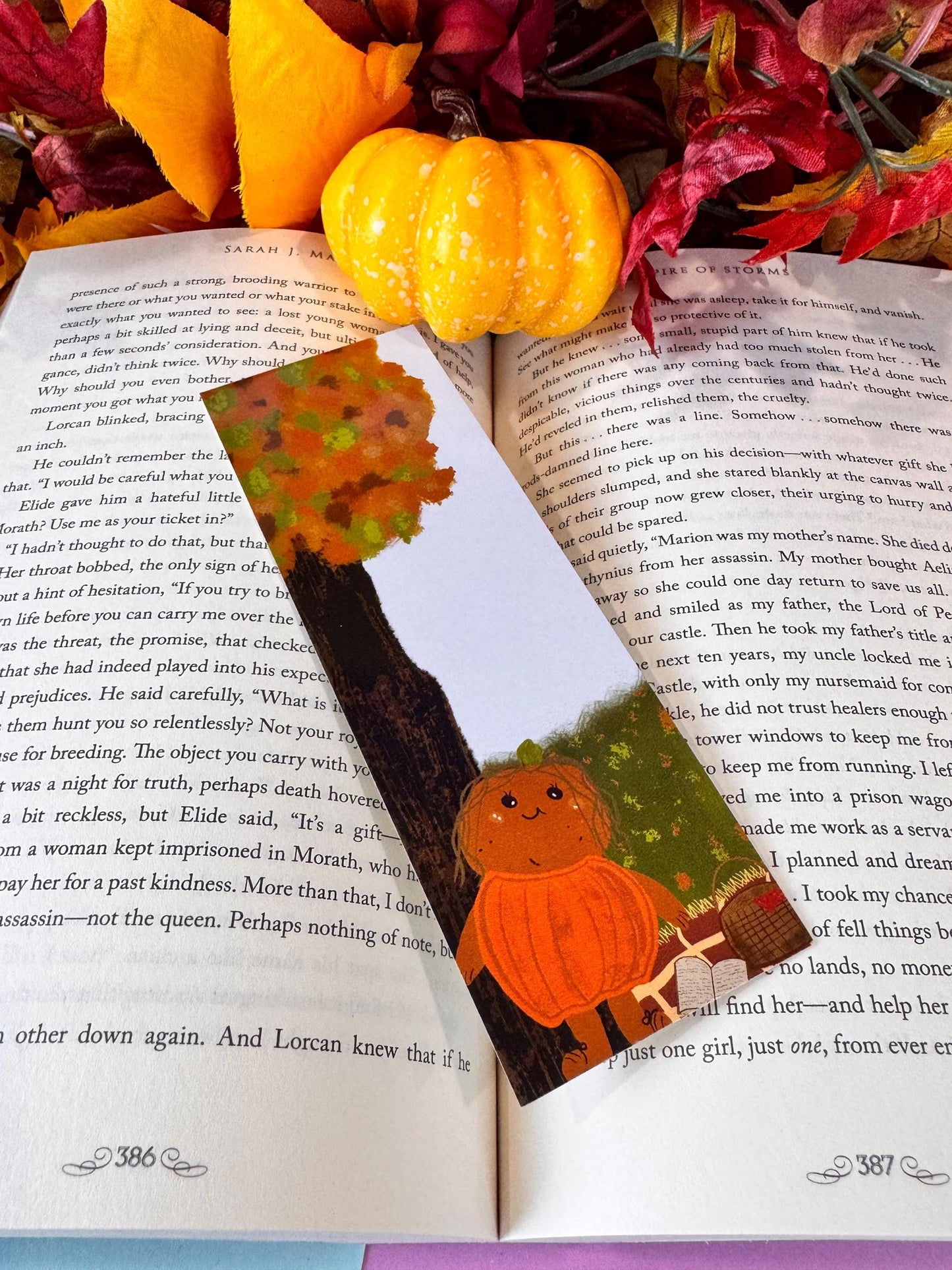Bookmark for Fall, Patch's Picnic, For Readers and Book Lovers, Autumn Season