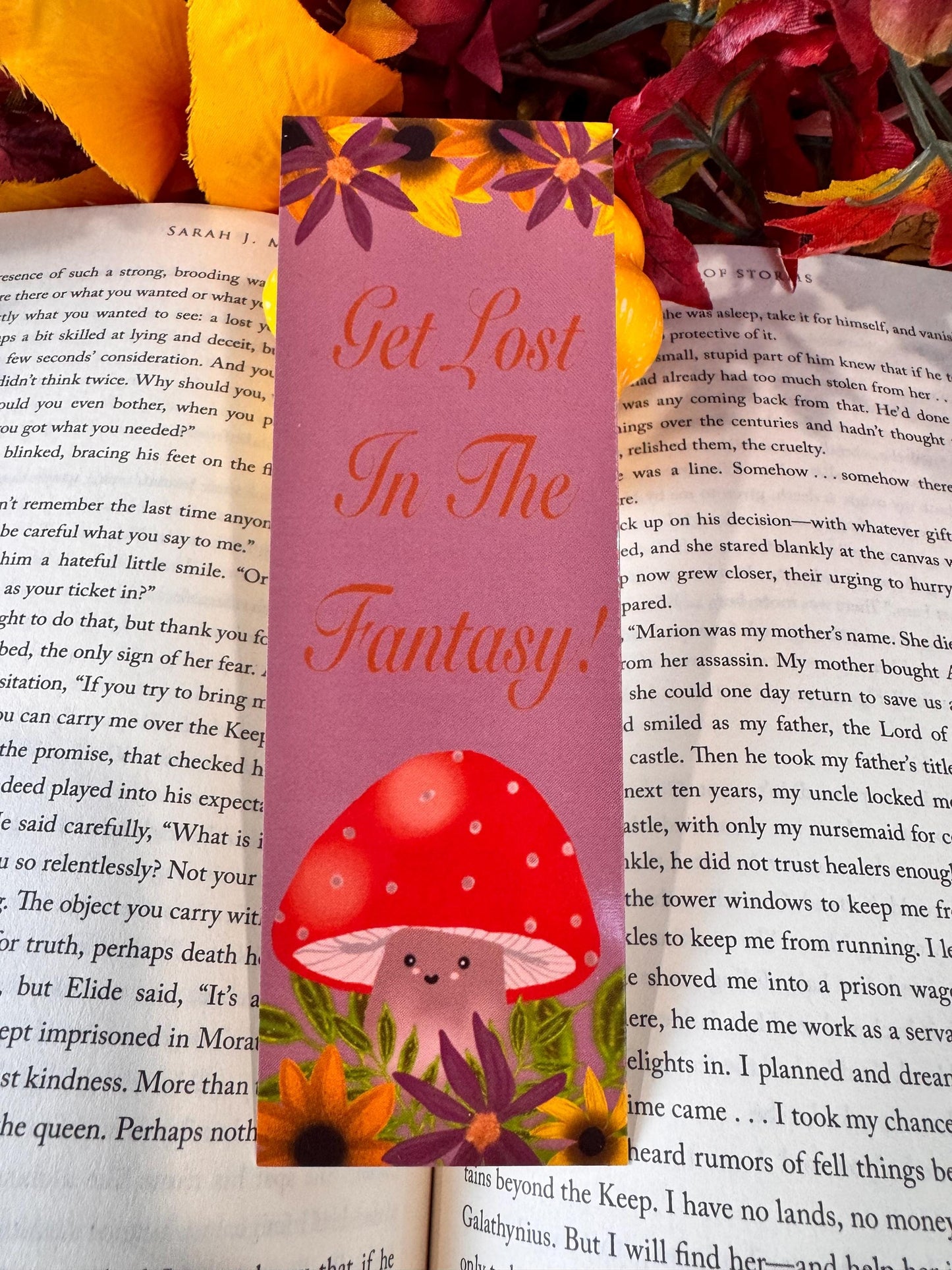 Bookmark for Fall, Get Lost In The Fantasy, For Readers and Book Lovers, Autumn Season