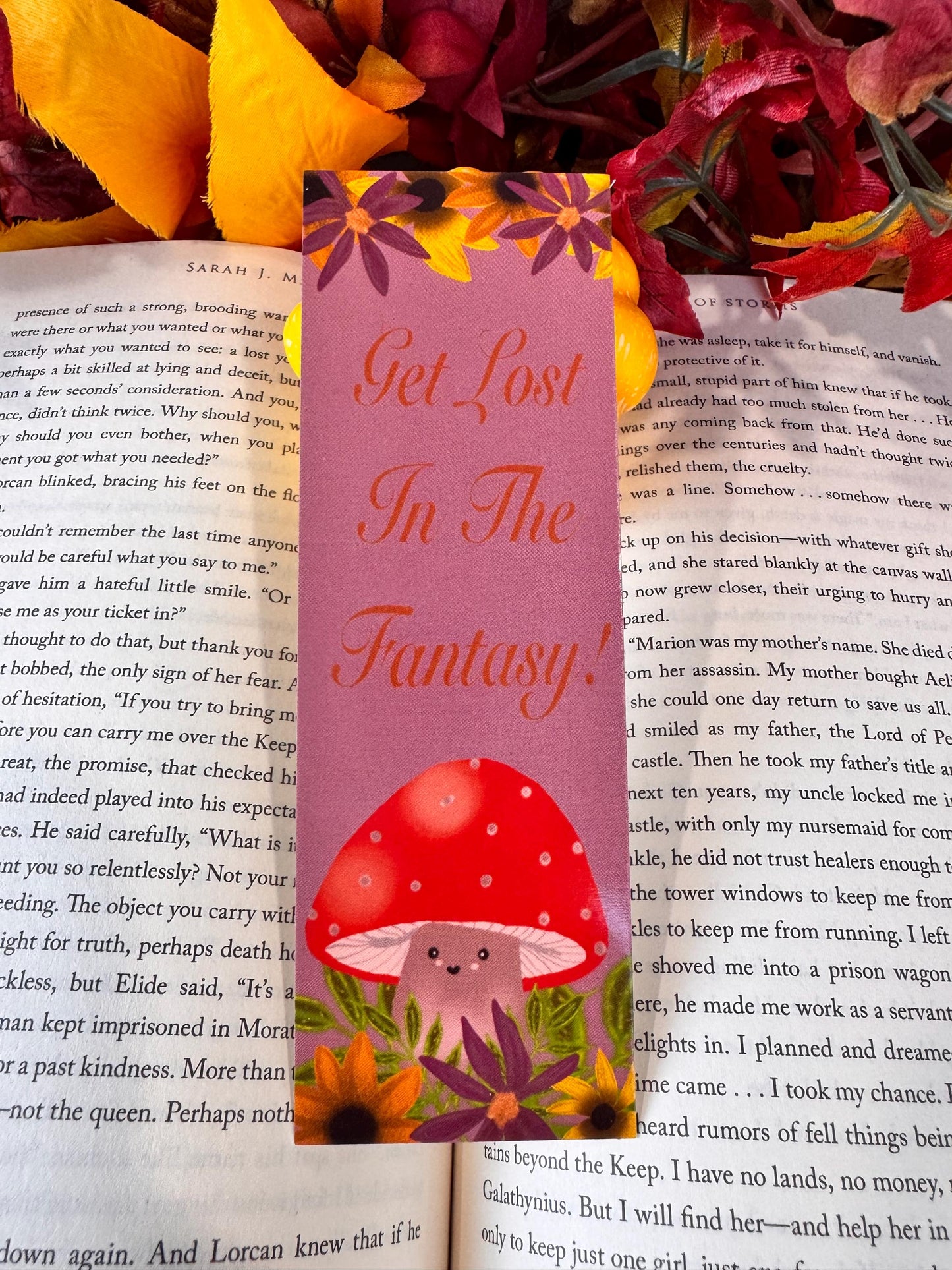 Bookmark for Fall, Get Lost In The Fantasy, For Readers and Book Lovers, Autumn Season
