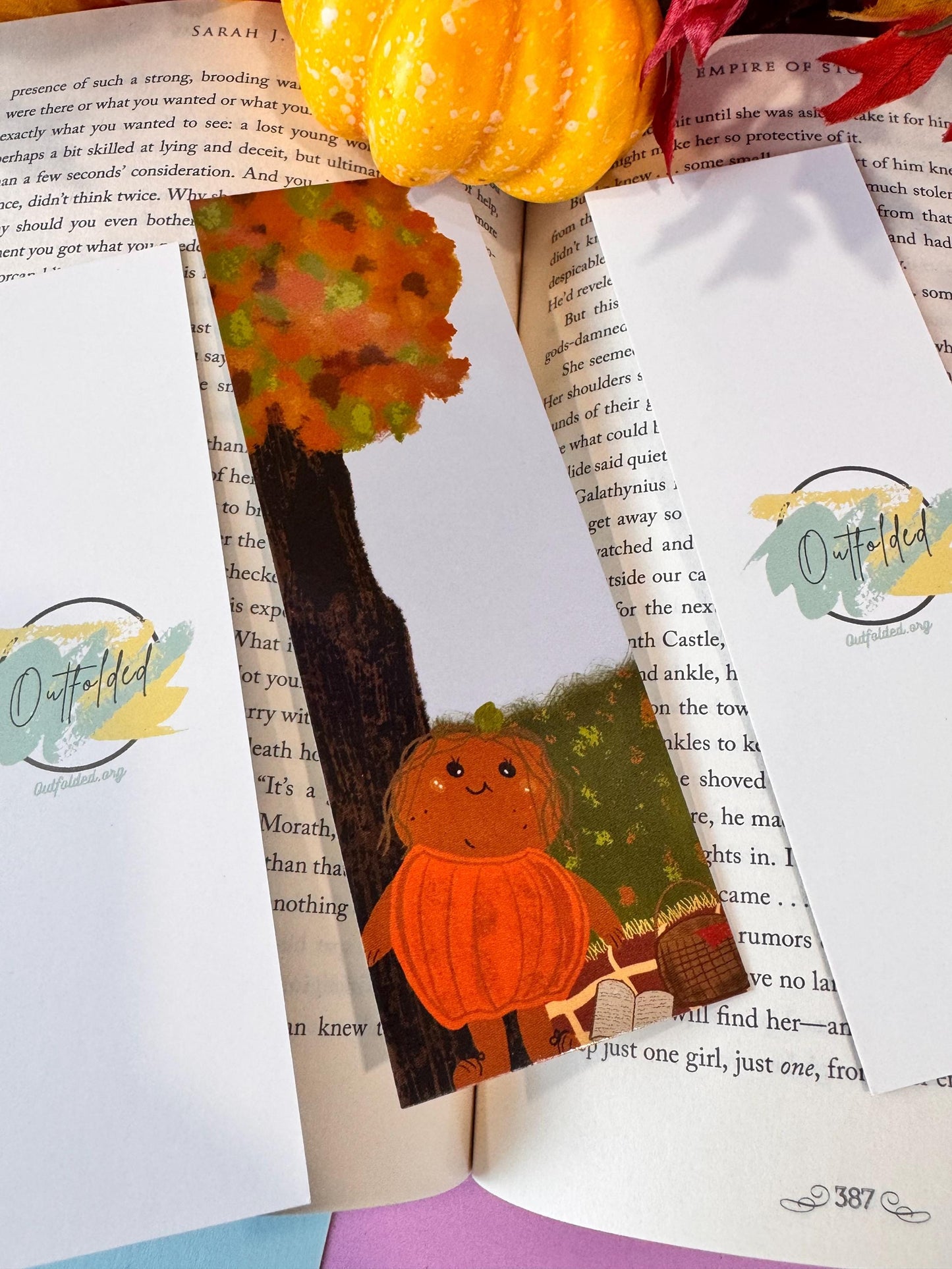 Bookmark for Fall, Patch's Picnic, For Readers and Book Lovers, Autumn Season