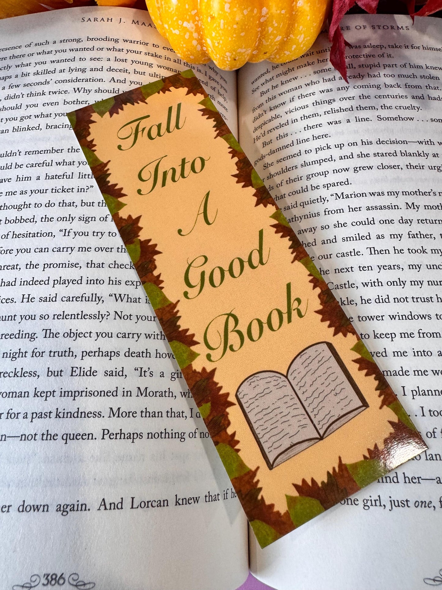 Bookmark for Fall, Fall Into A Good Book, Autumn Leaves, For Readers and Book Lovers, Autumn Season