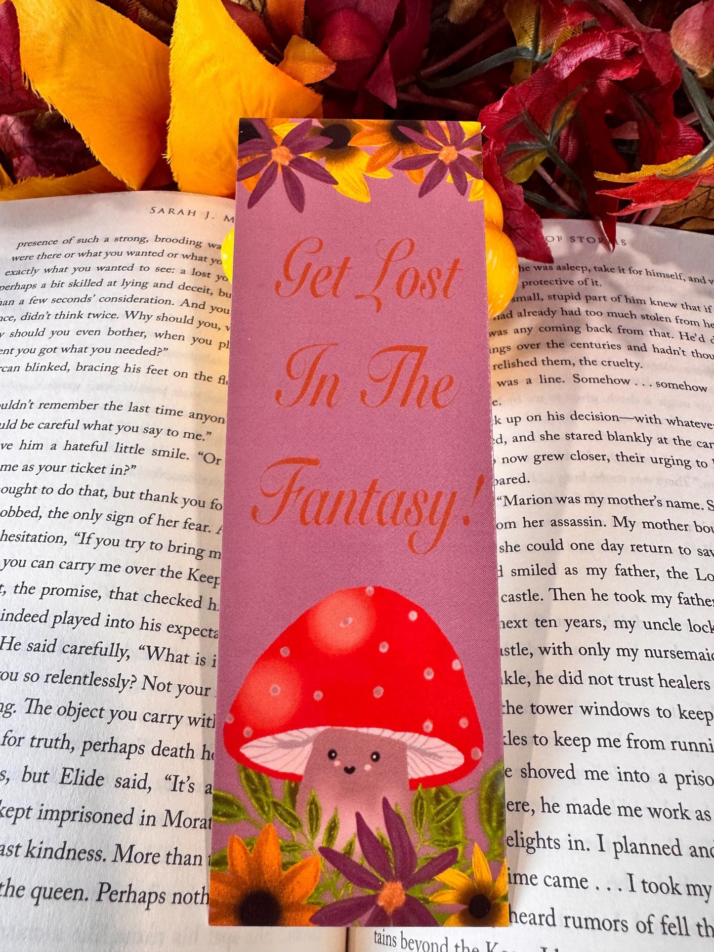 Bookmark for Fall, Get Lost In The Fantasy, For Readers and Book Lovers, Autumn Season