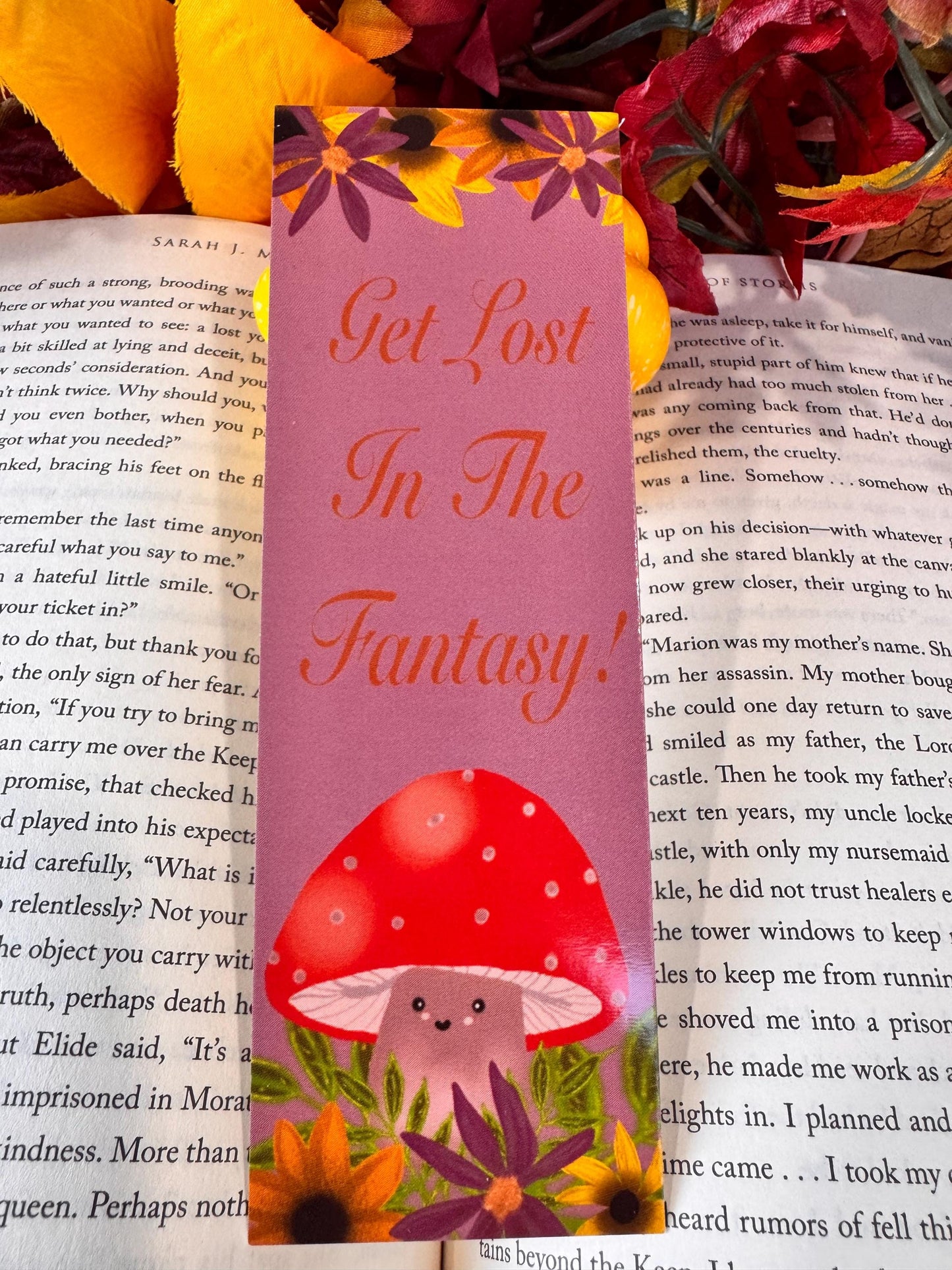 Bookmark for Fall, Get Lost In The Fantasy, For Readers and Book Lovers, Autumn Season